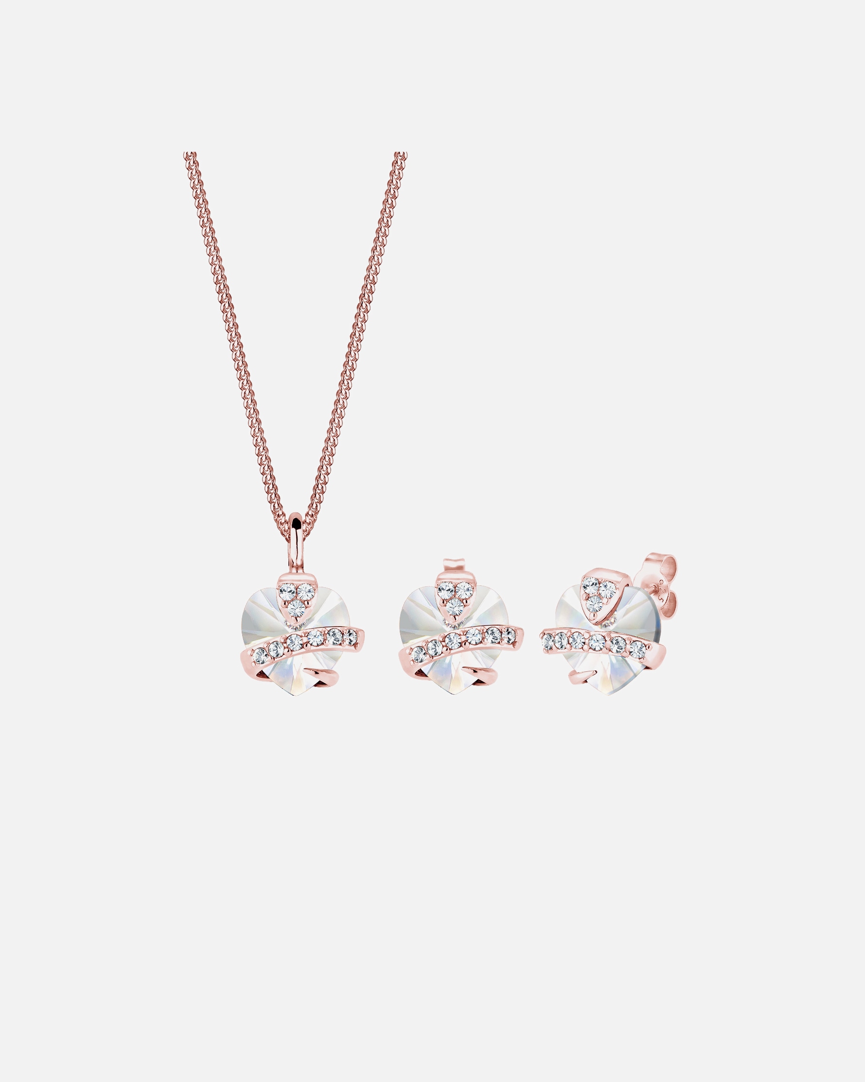 Schmuck für Weiblich Elli Herz Glamourös 925 Silber, mit Kristallen von Swarovski® 45 cm