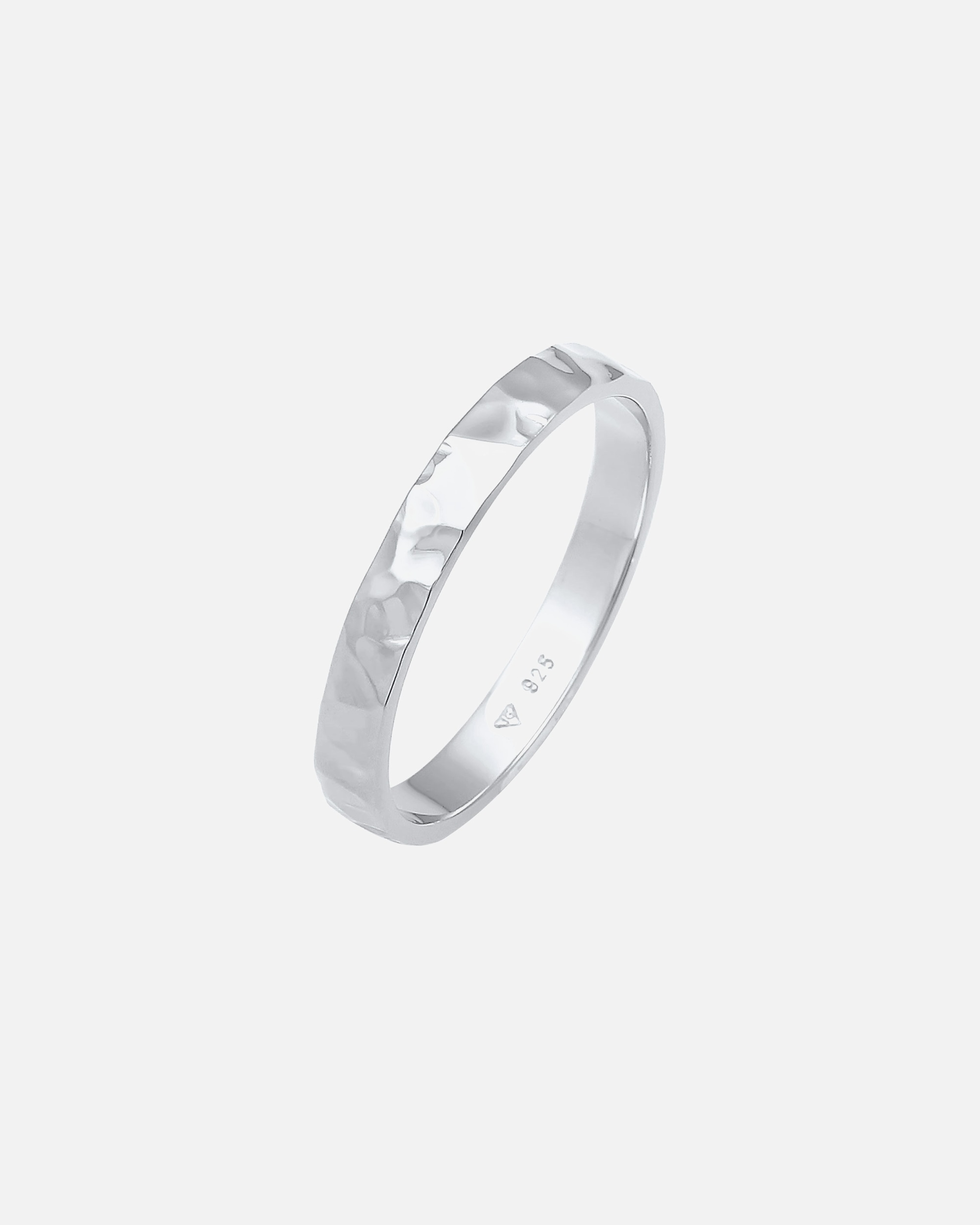 Bague for FemmeElliFemmes Bande Basique Fin Martelé Tendance en argent sterling 92552