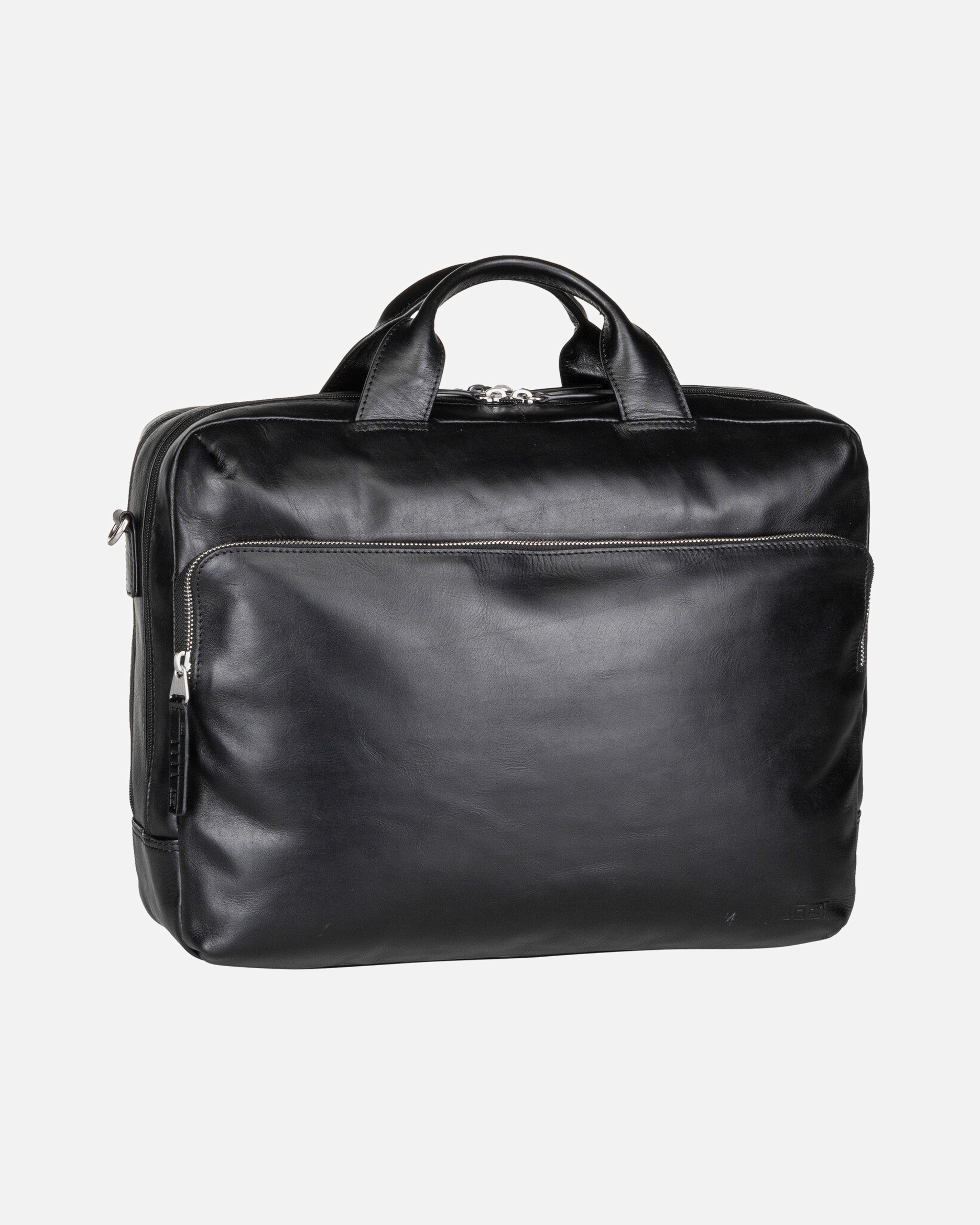 Laptoptasche für Männlich Jost Skagen Aktentasche Leder 40 cm Laptopfach black