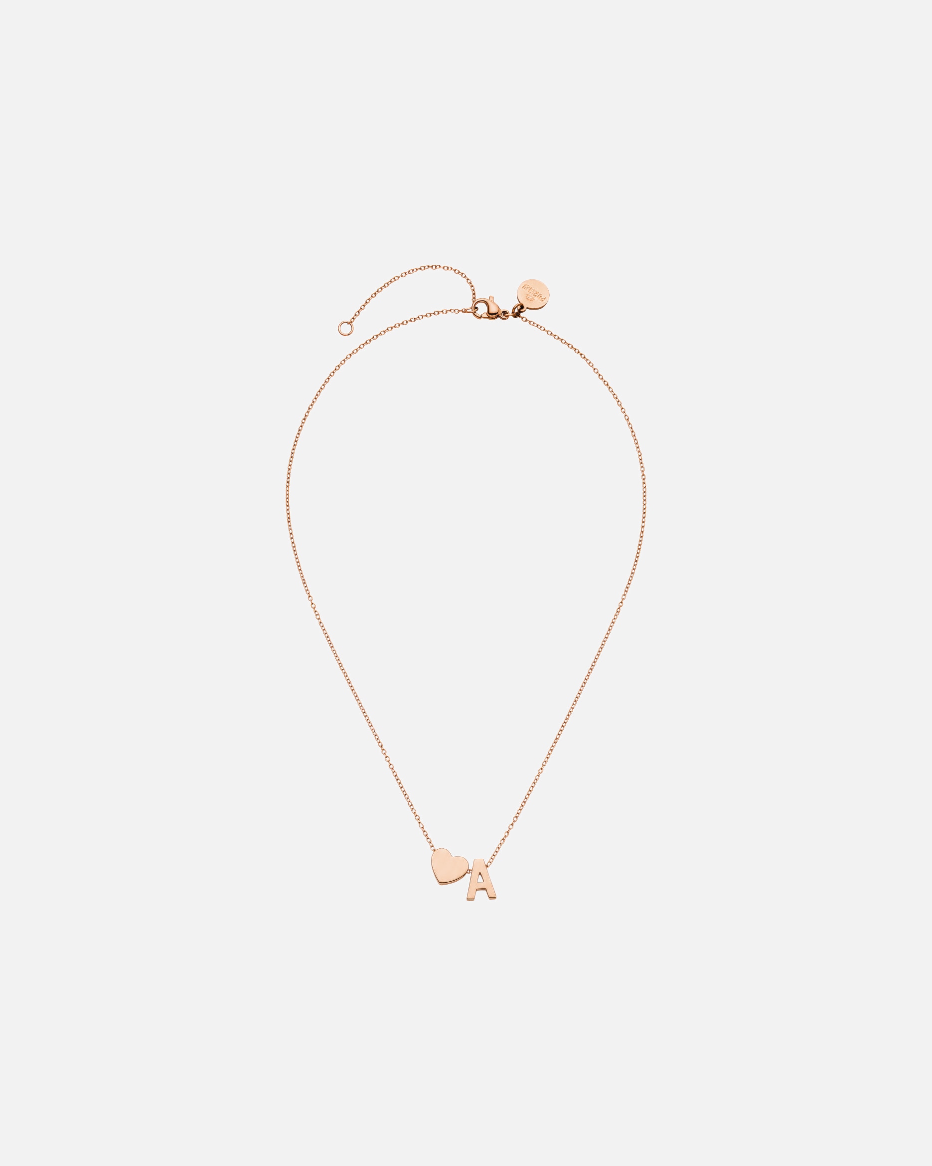 Collier for UnisexePureleiLetter Heart A Chaîne 100% acier inoxydableOr Rose