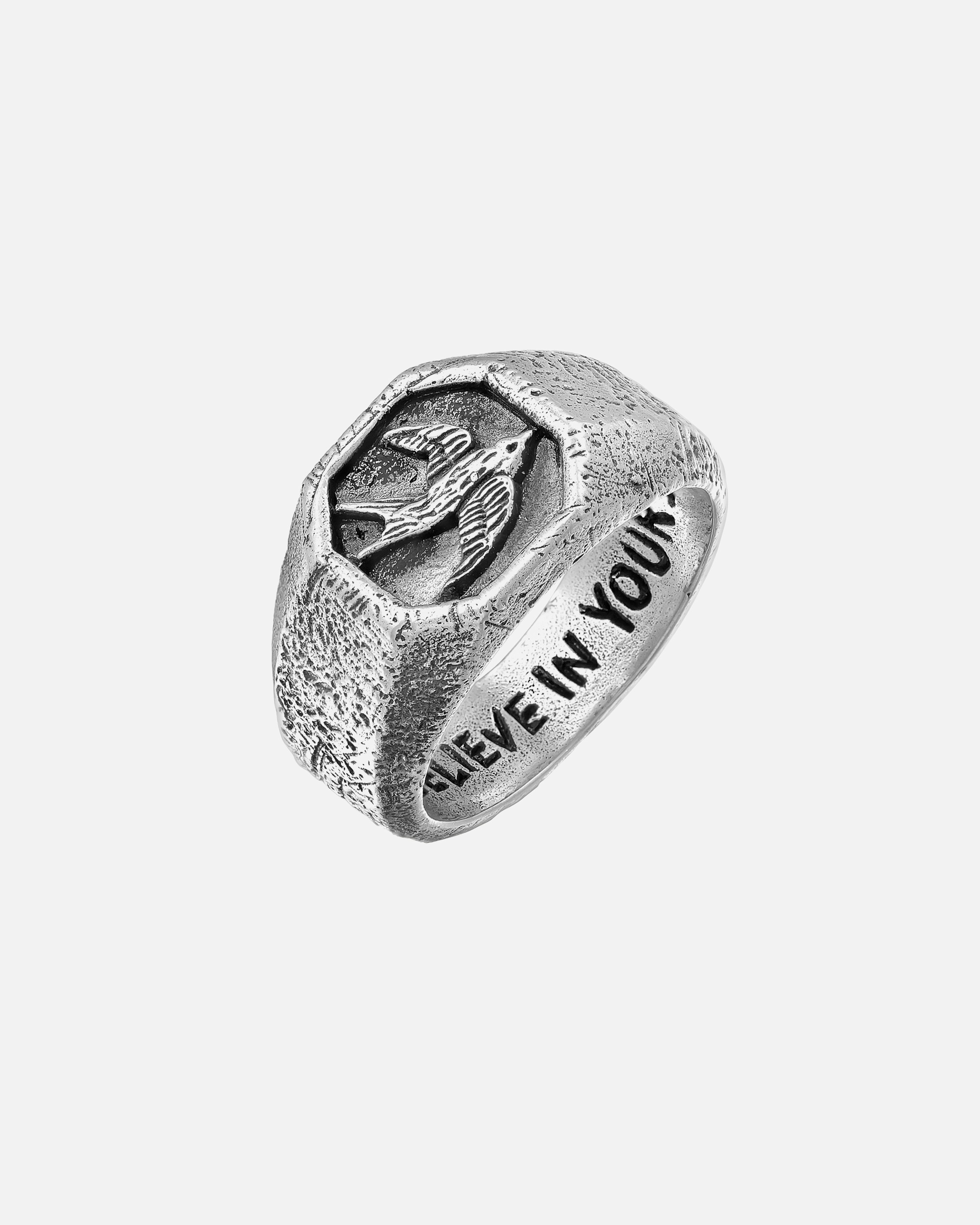Ring für Männlich Haze & Glory Default Brand Line Schwalbe Siegelring Vintage 925 Silber 64