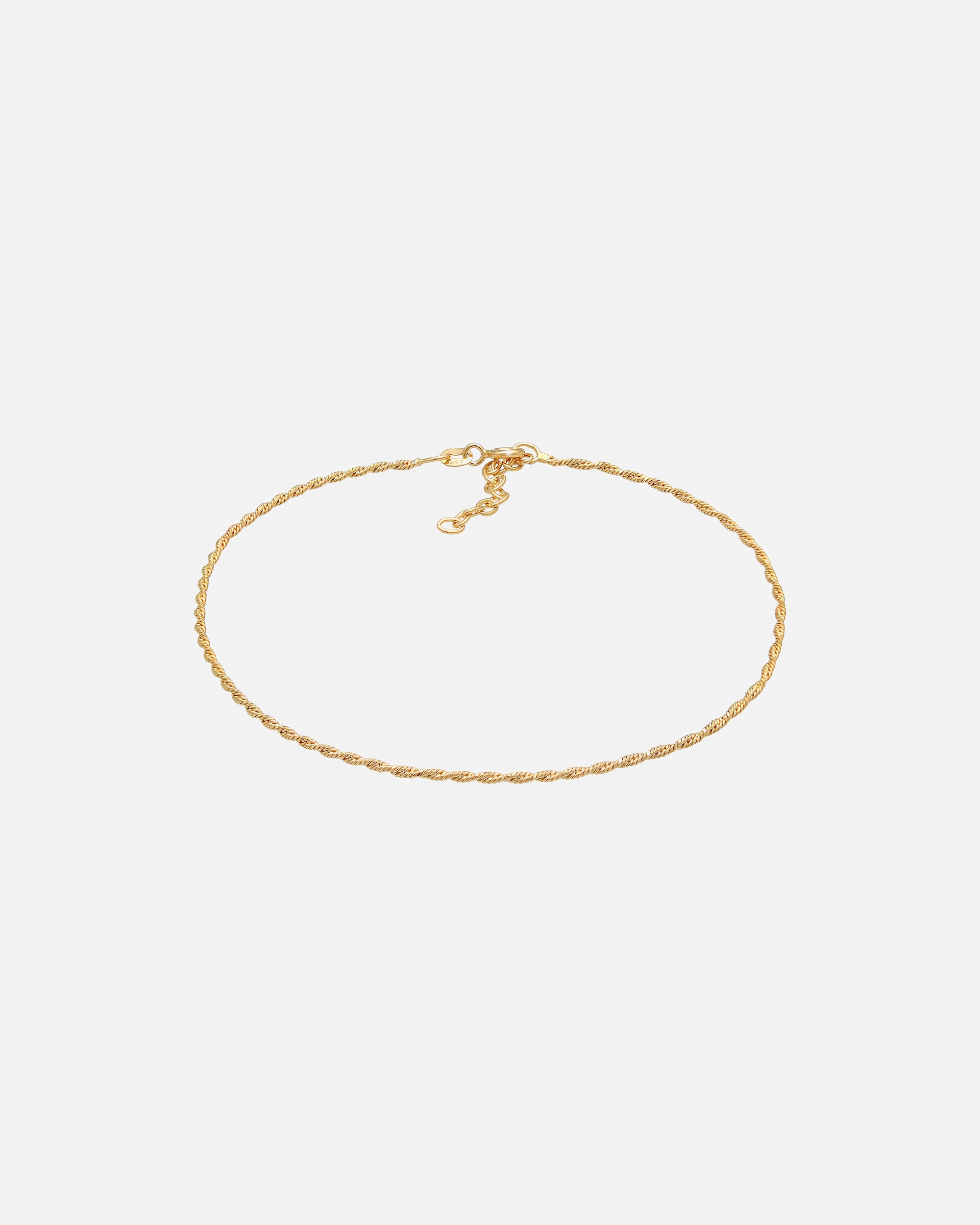 Fußschmuck für Weiblich Elli Kordelkette Gedreht Basic Zeitlos 925 Silber 25