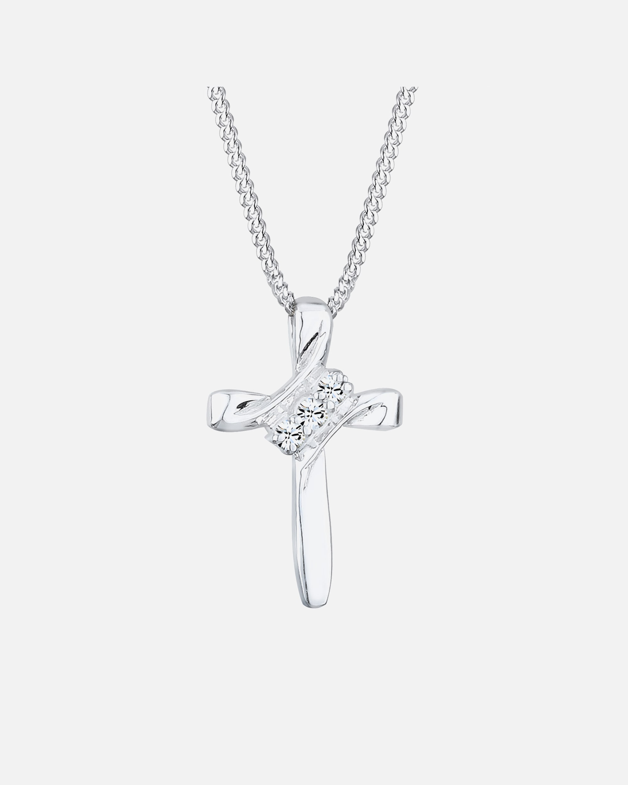 Collier for FemmeElliFemmes Croix Religion avec Cristaux en Argent Sterling 92550