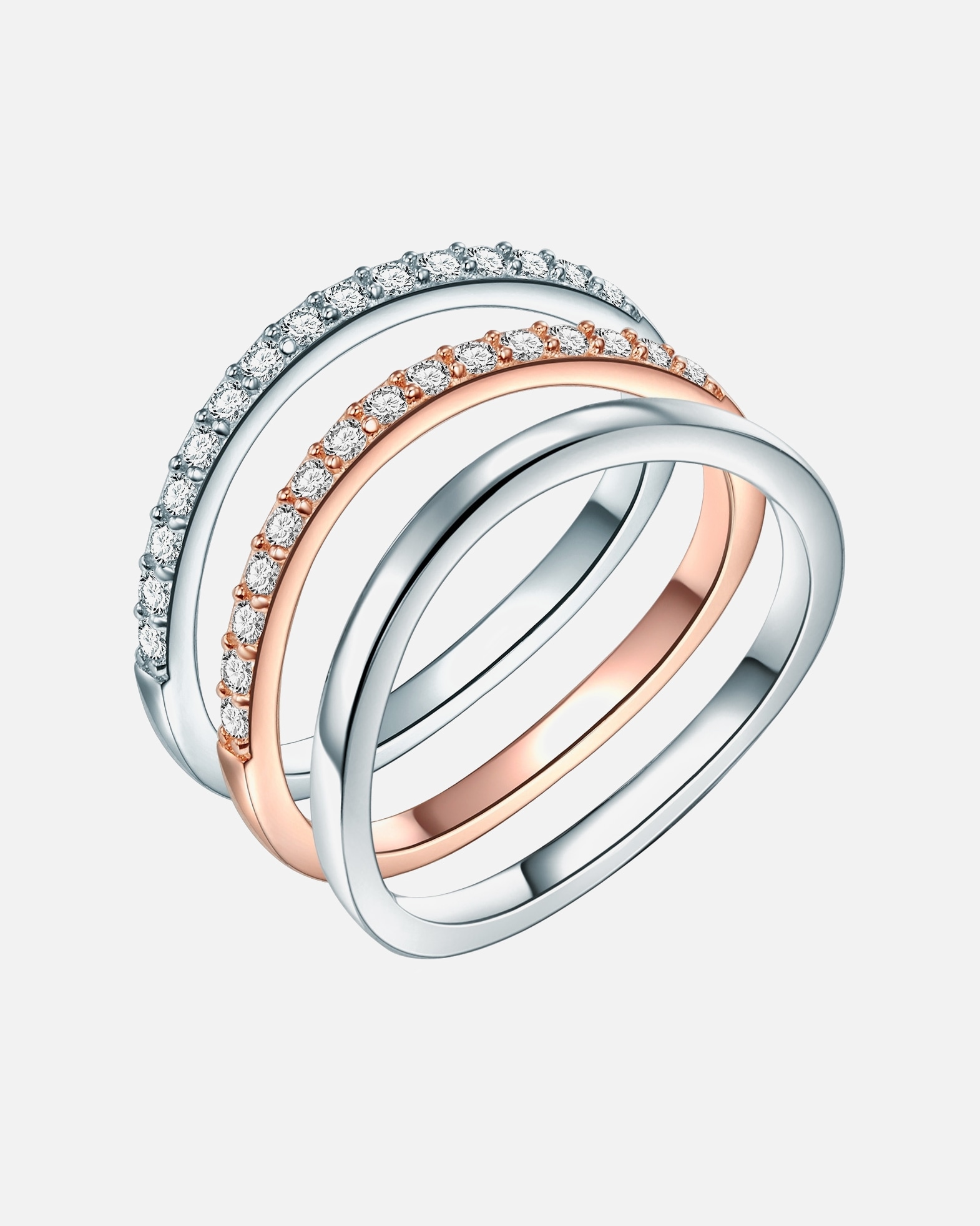 Ring für Weiblich Rafaela Donata Ring Sterling Silber Zirkonia in Silber/Roségold 62