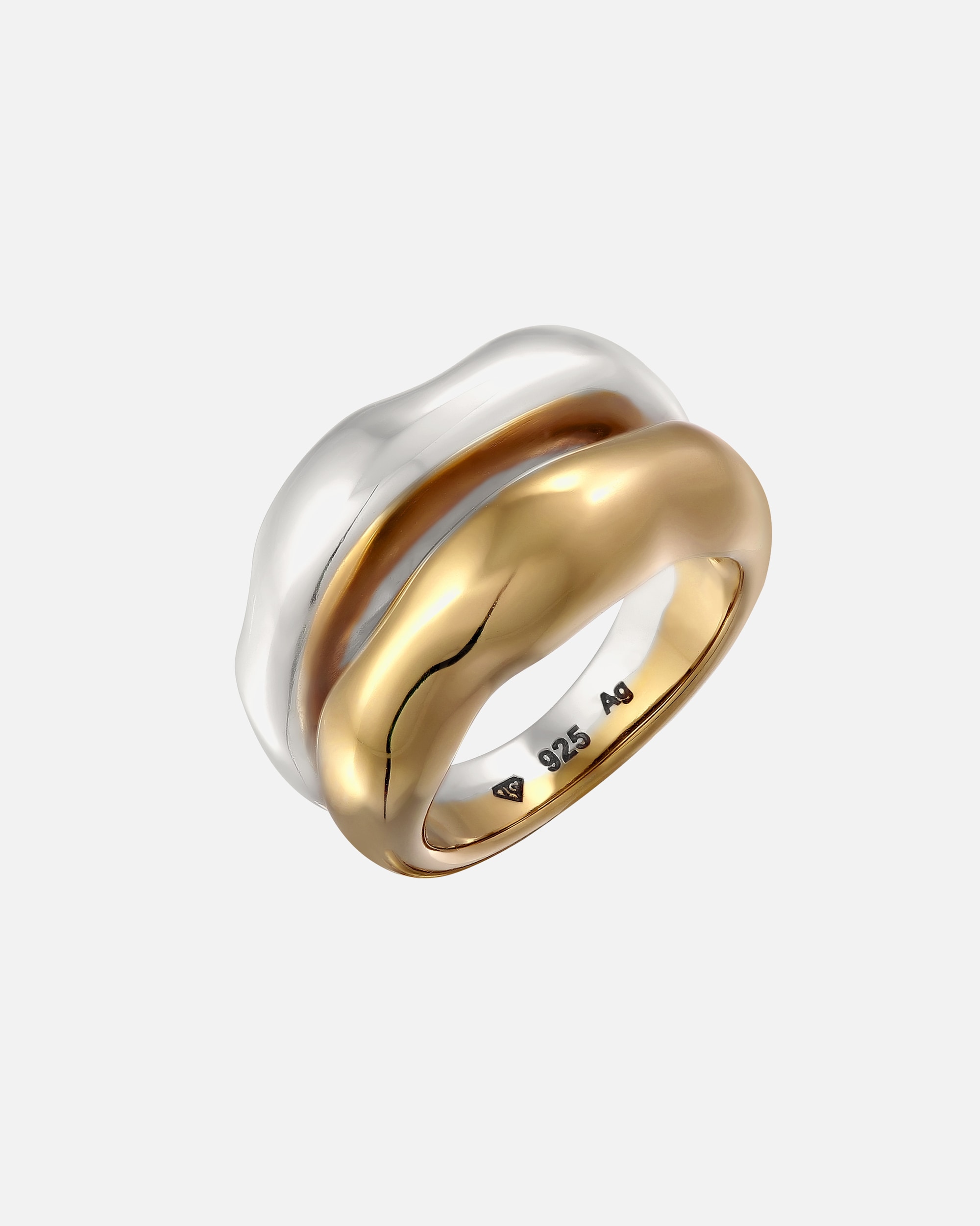 Ring für Weiblich Elli PREMIUM Bandring 925 Sterling Silber vergoldet 54