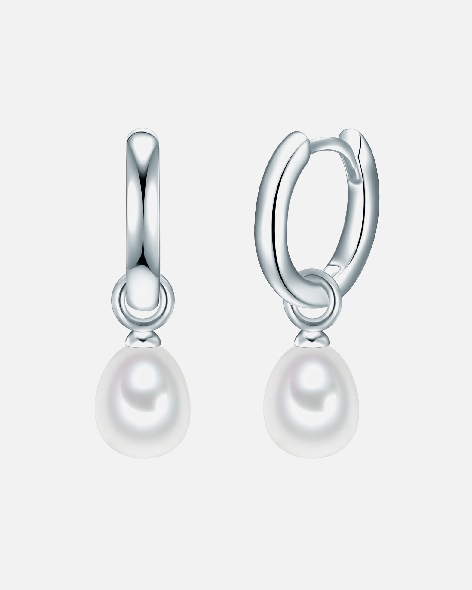 Créoles for FemmeValero PearlsCréoles en argent Argent sterling Perle de culture d'eau douce en Argent14,2 mm