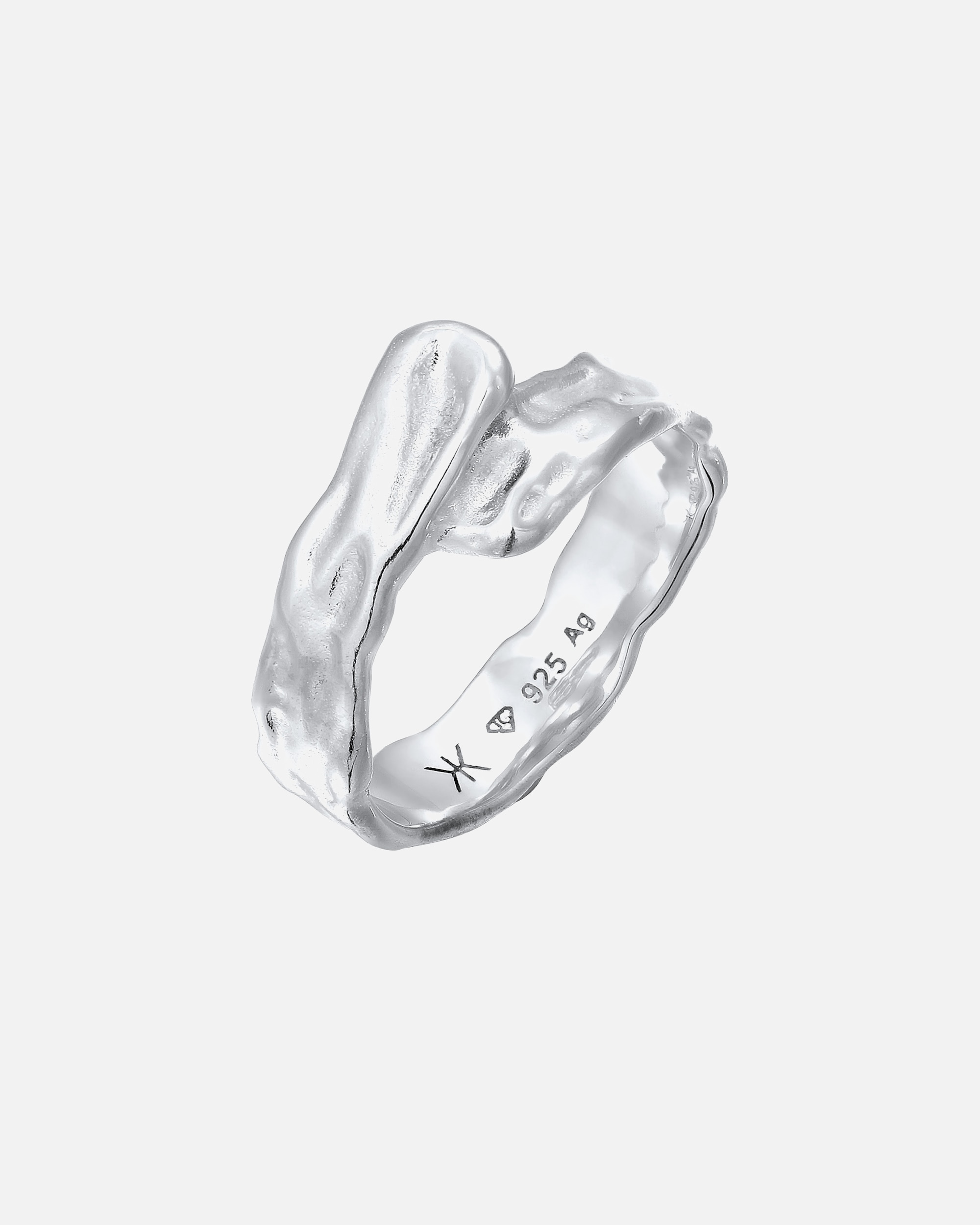 Ring für Männlich KUZZOI Bandring Organic Design 925 Sterling Silber 64