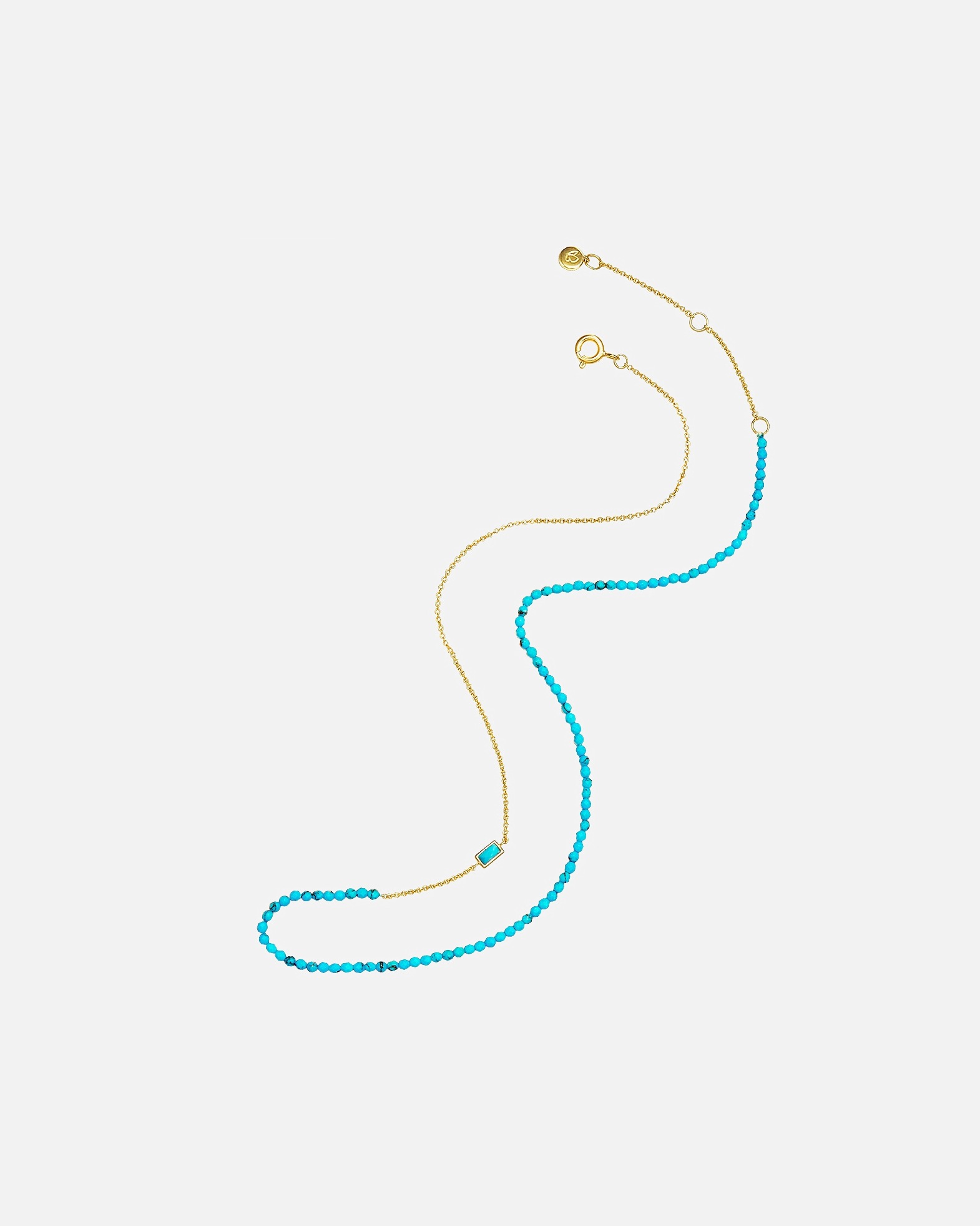 Collier for FemmeGlanzstücke MünchenCollier en argent Argent sterling Turquoise reconstituée en Or jaune40,0 cm Basiskette + 5,0 cm Verlängerung