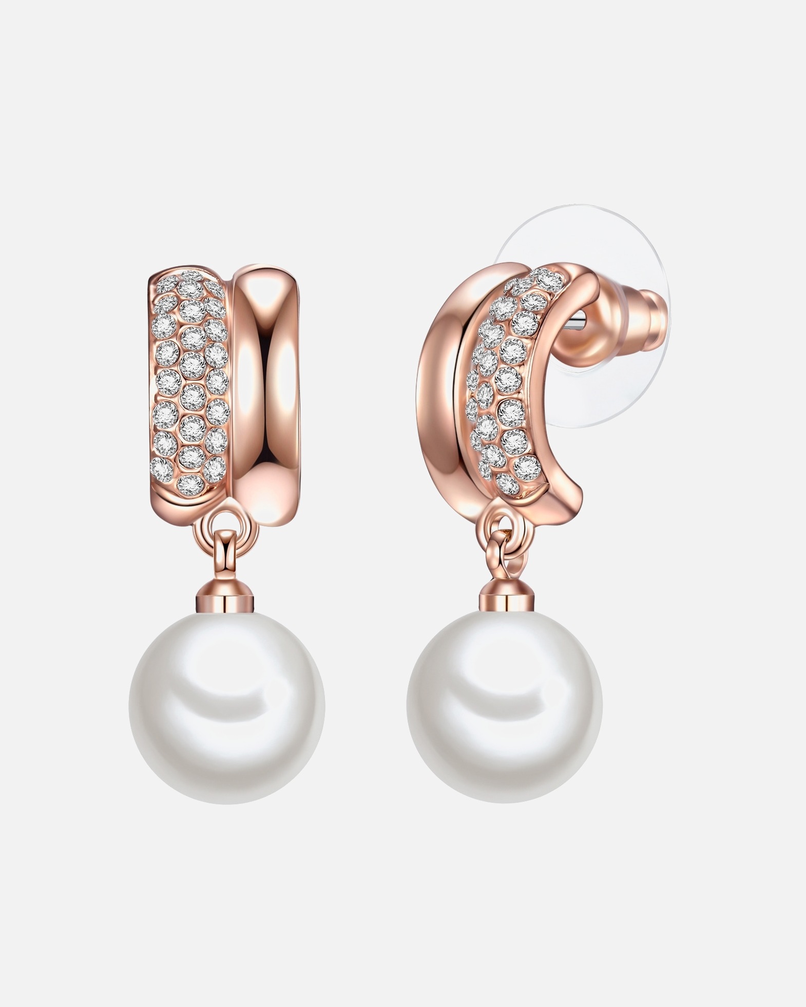 Créoles for FemmeCréoles en perle Métal Verre Perles organiques en Or rose28,5 mm