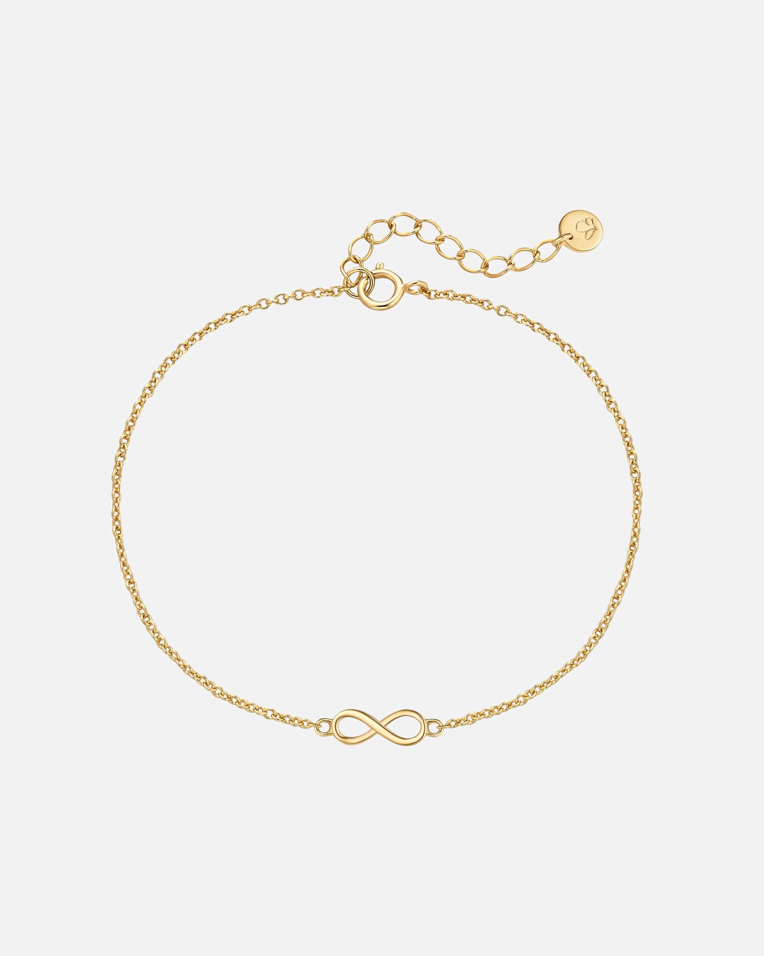 Bracelet for FemmeBracelet Infinity en argent sterling en or jaune17,0 cm Basislänge + 3,0 cm Verlängerung