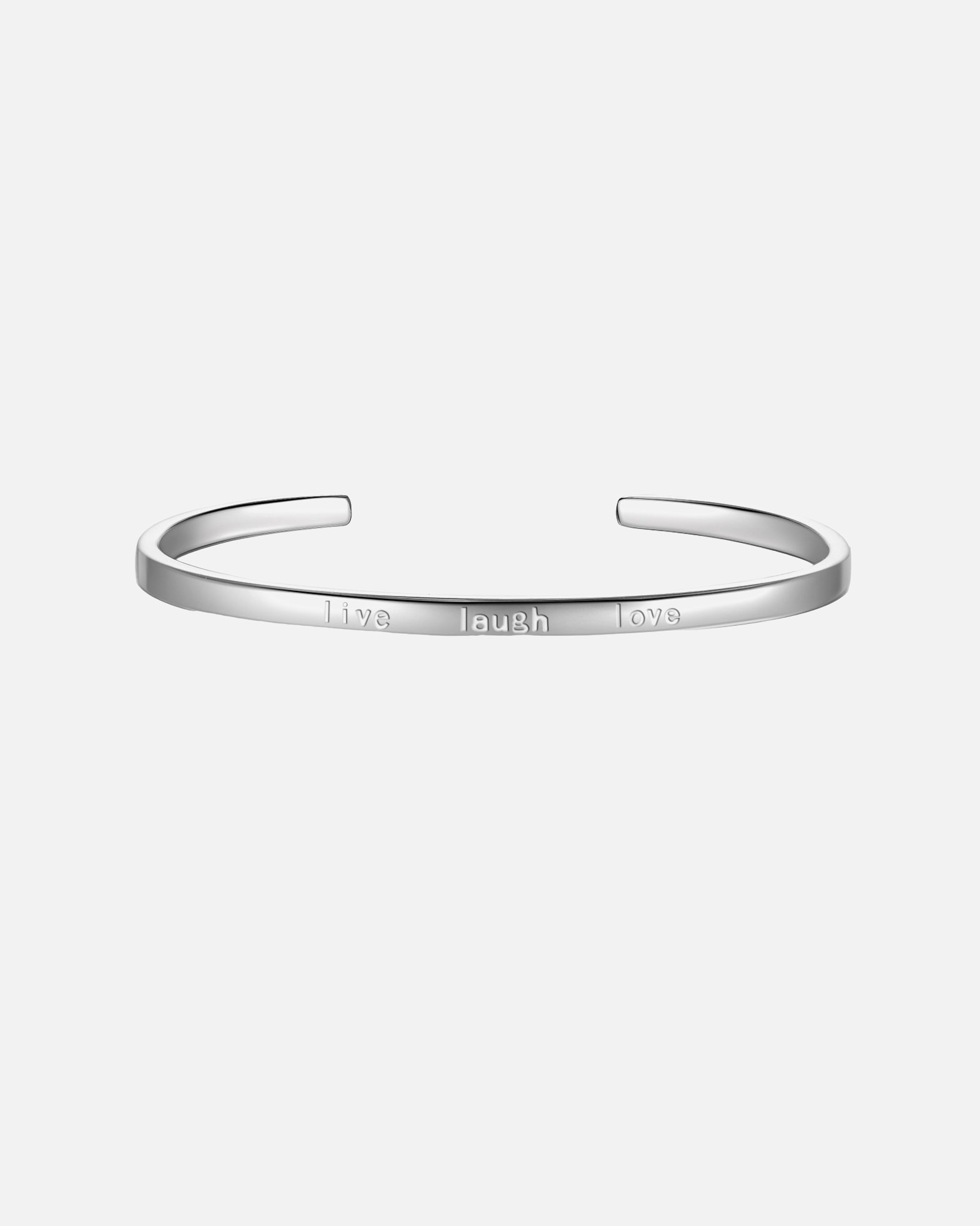 Bracelet for FemmeBracelet en argent Live laugh love Argent sterling en Argent17,0 cm, flexibel einstellbar