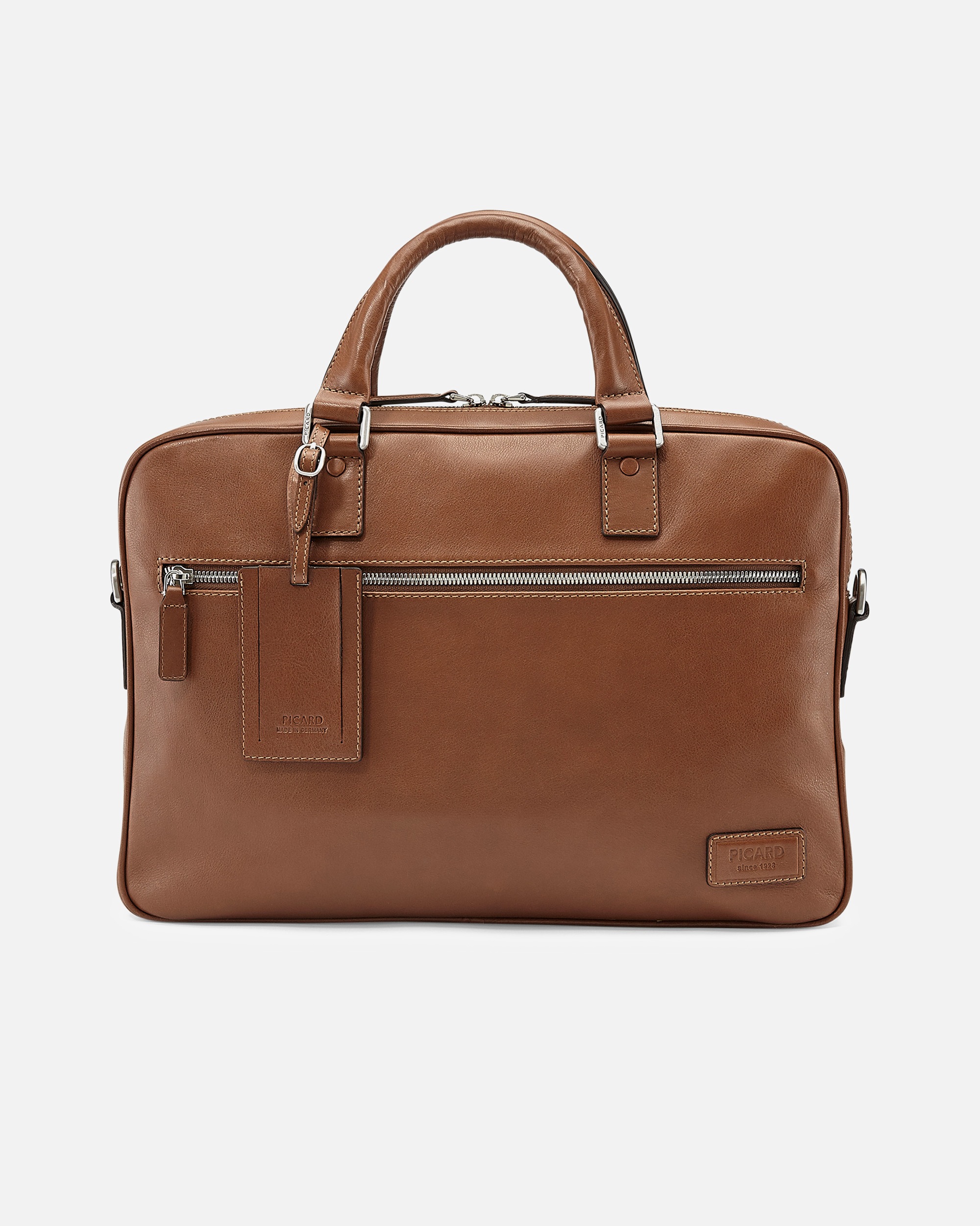 Tasche für Männlich Picard Authentic Aktentasche Leder 40 cm Laptopfach cognac