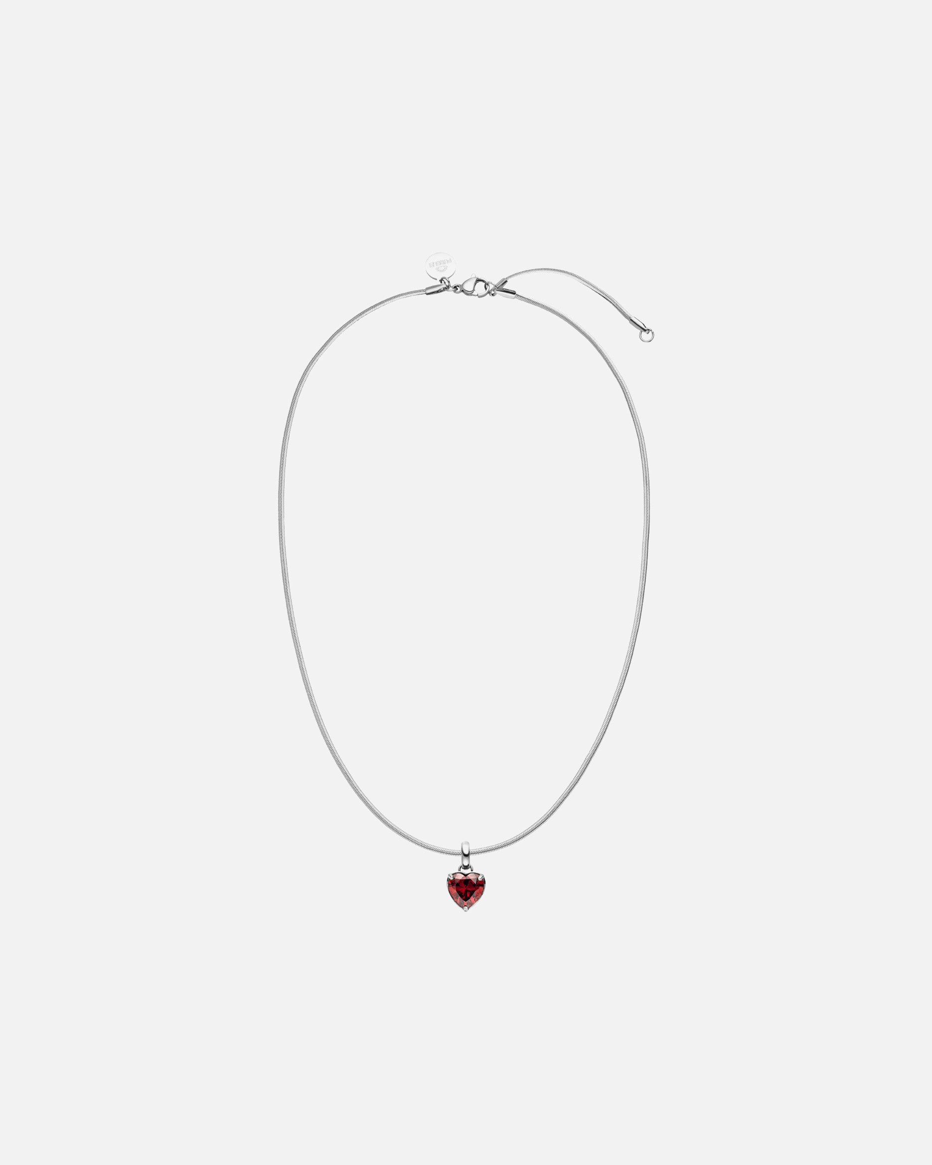 Collier for UnisexePureleiSleeky Red Heart Collier 100% acier inoxydableArgent