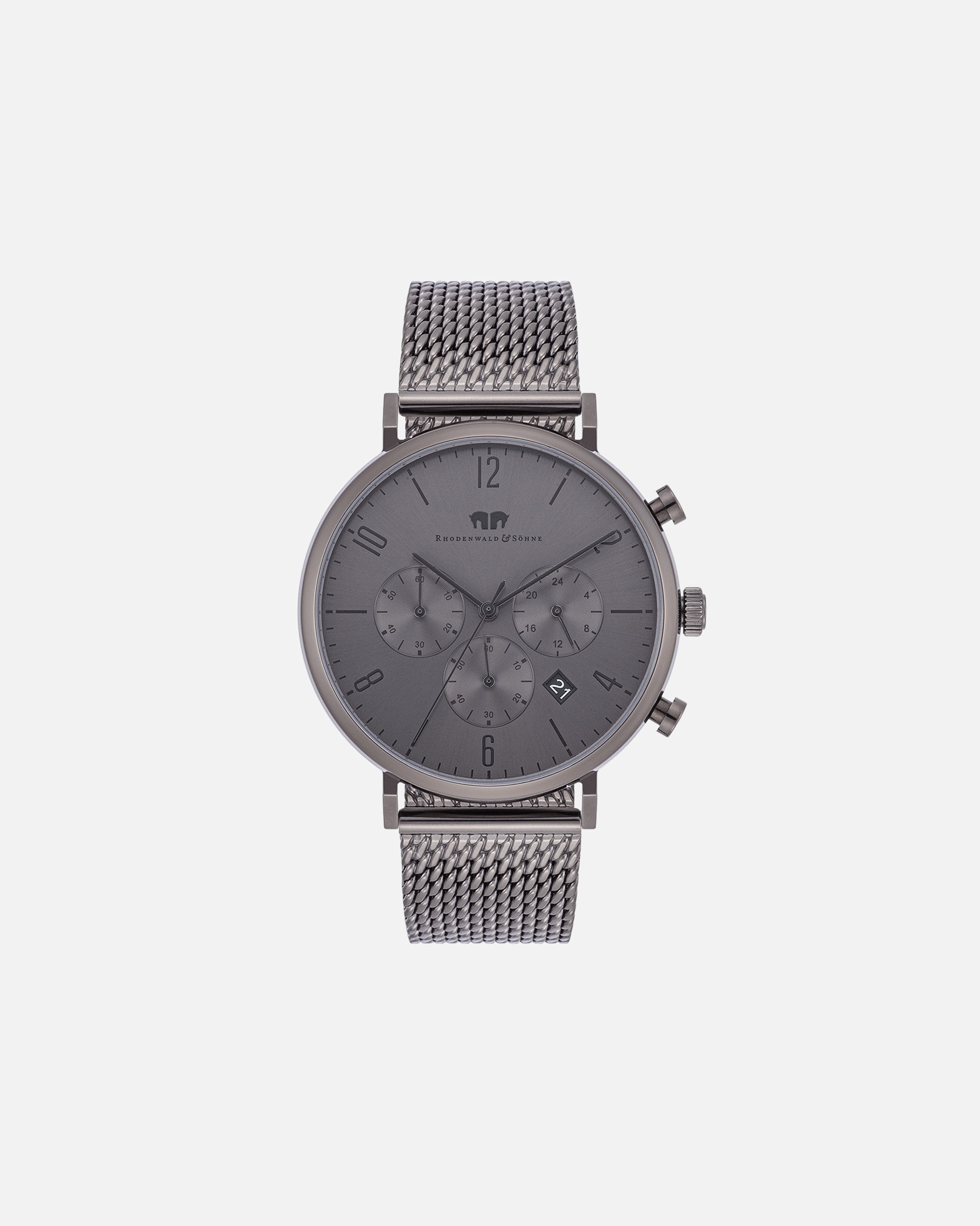 Uhr für Männlich Armband-Uhr Arakon aus Edelstahl in grau 42,0 mm