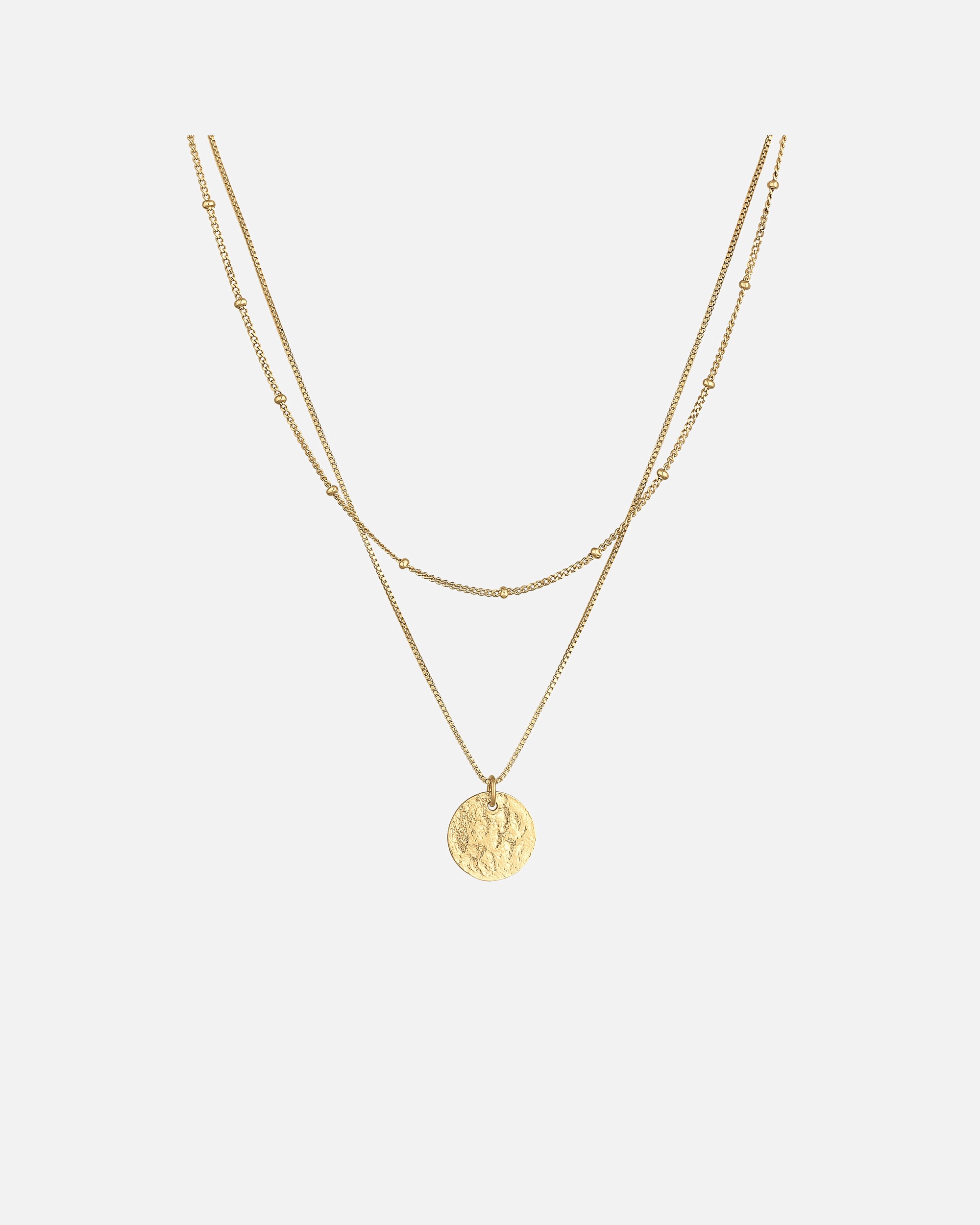 Collier for FemmeElliFemmes Boule Plaquette Pendentif Martelé Couches de 2 en Argent Sterling 92540