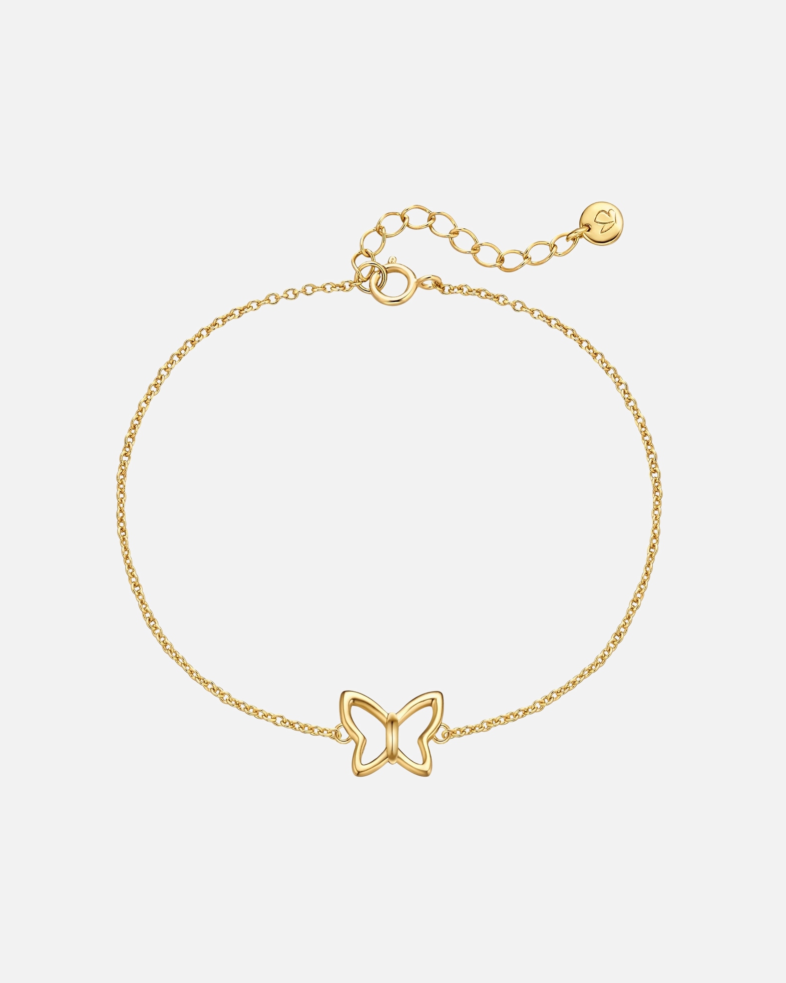 Bracelet for FemmeGlanzstücke MünchenBracelet Papillon en Argent Sterling en or jaune17,0 cm Basislänge + 3,0 cm Verlängerung