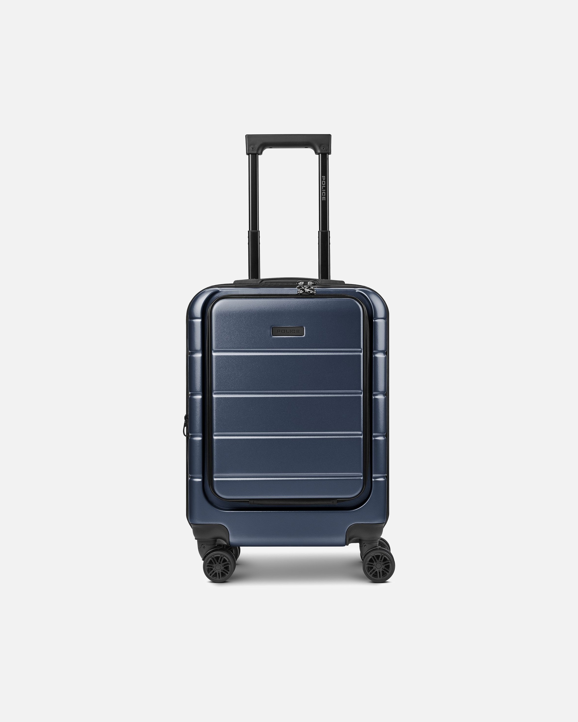 Handgepäckkoffer für Männlich Police Dublin 4 Rollen Kabinentrolley S 54 cm Laptopfach mit Dehnfalte dark blue