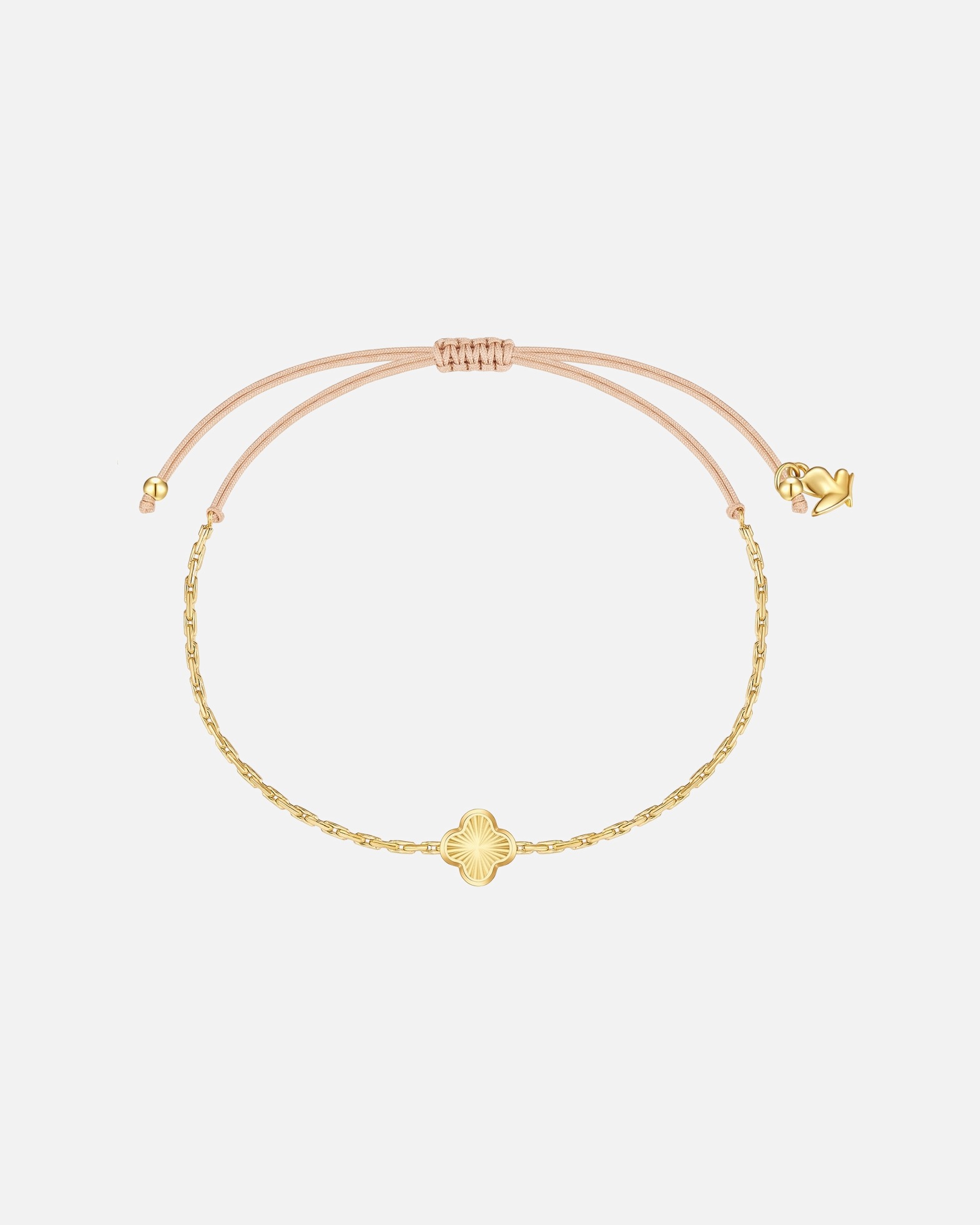 Bracelet for FemmeBracelet trèfle en acier inoxydable en or jaune15,0 - 22,0 cm, flexibel einstellbar