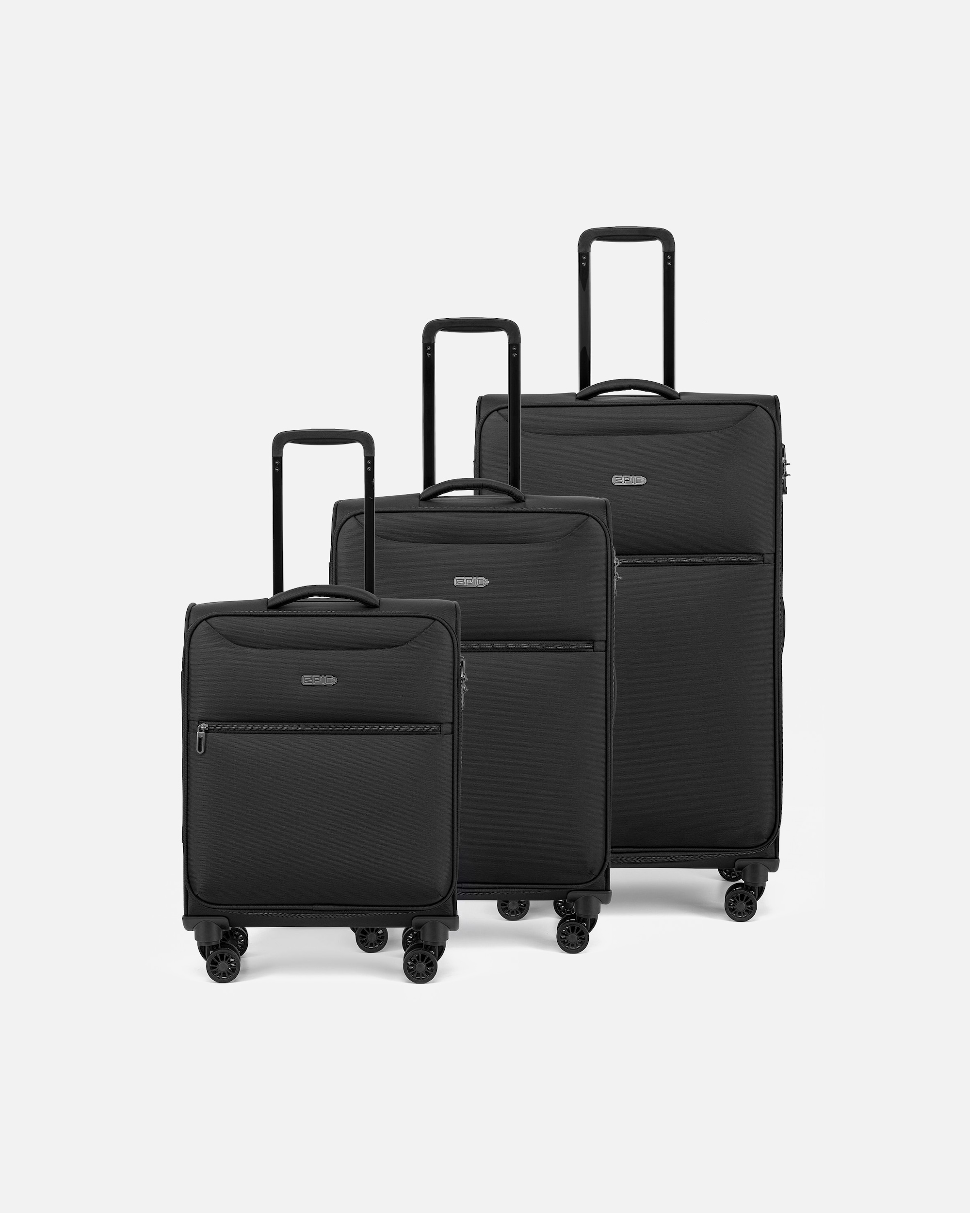 Koffer für Männlich Epic Jupiter 4X 4 Rollen Kofferset 3-teilig black