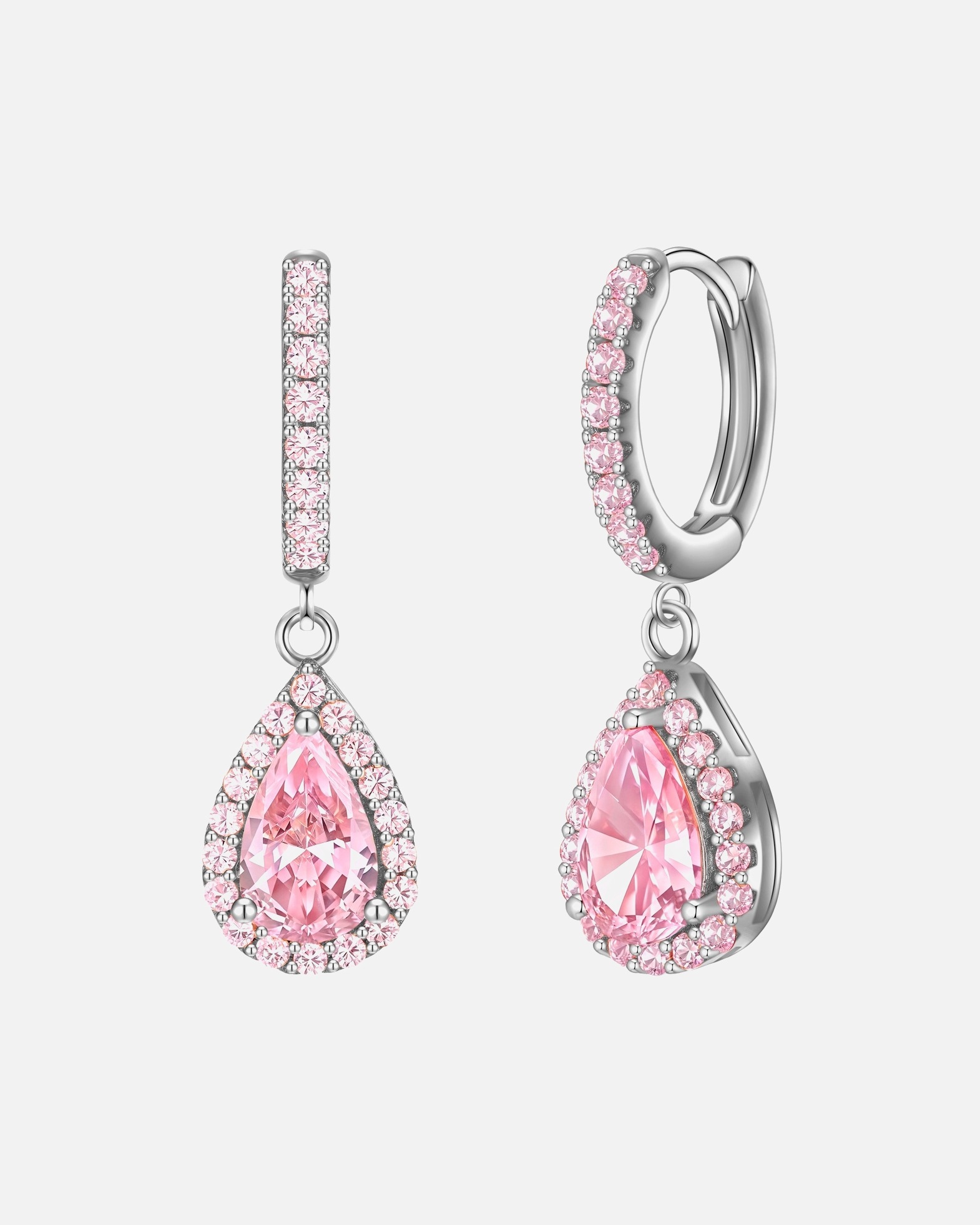 Créoles for FemmeCreolen Sterling Silber Zirkonia pink26,5 mm