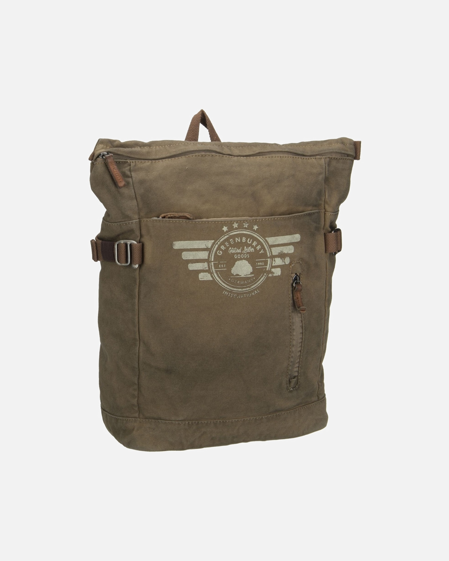 Rucksack für Unisex Greenburry Vintage Laptoprucksack khaki