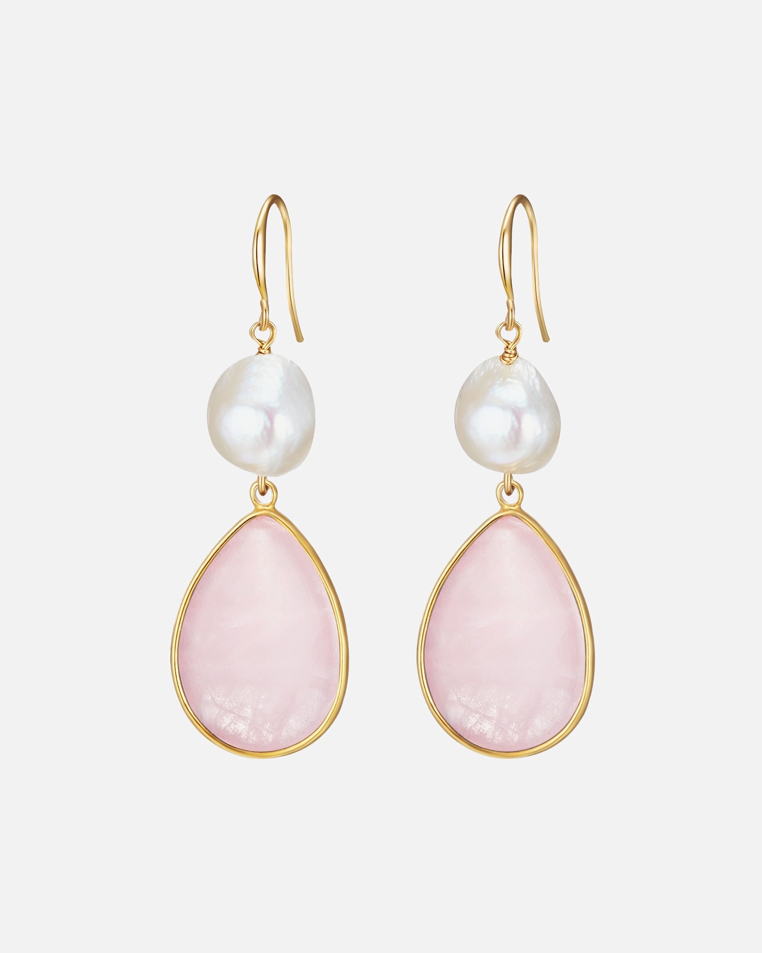 Boucle d'oreilles for FemmeBoucles d'oreille tendance Laiton Pierre naturelle Perle de culture d'eau douce en Or jaune55,0 mm