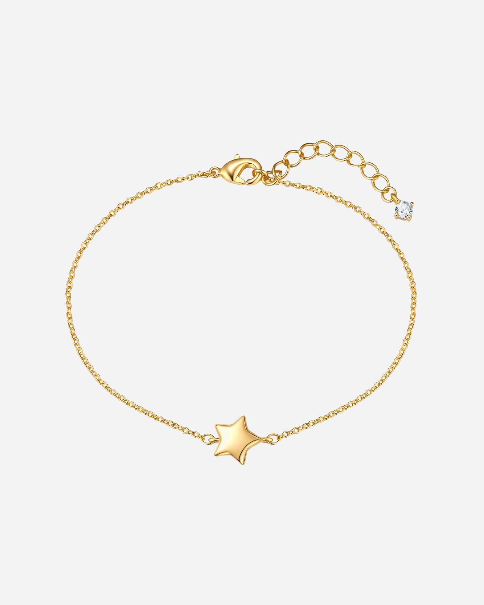 Bracelet for FemmeLulu & JaneBracelet Étoile en laiton en or jaune avec zirconium17,0 cm Basislänge + 3,0 cm Verlängerung