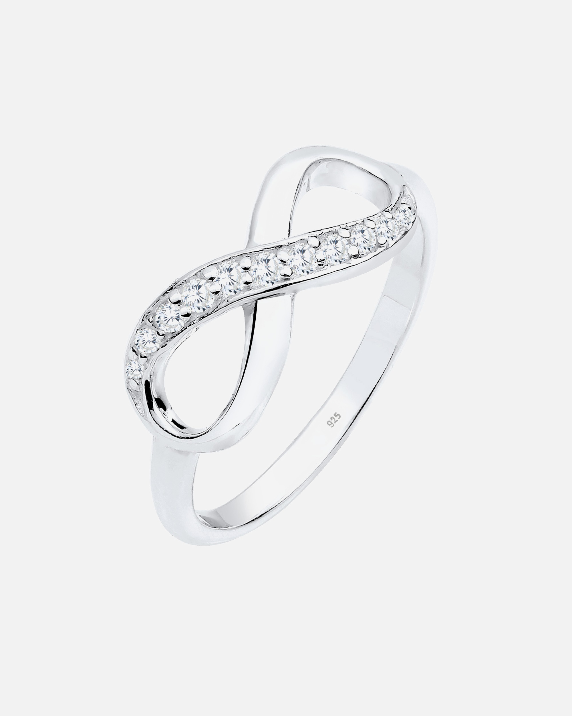 Bague for FemmeElliFemmes Symbole Infinité Tendance Éternité avec Cristaux de Zirconium en Argent Sterling 92554