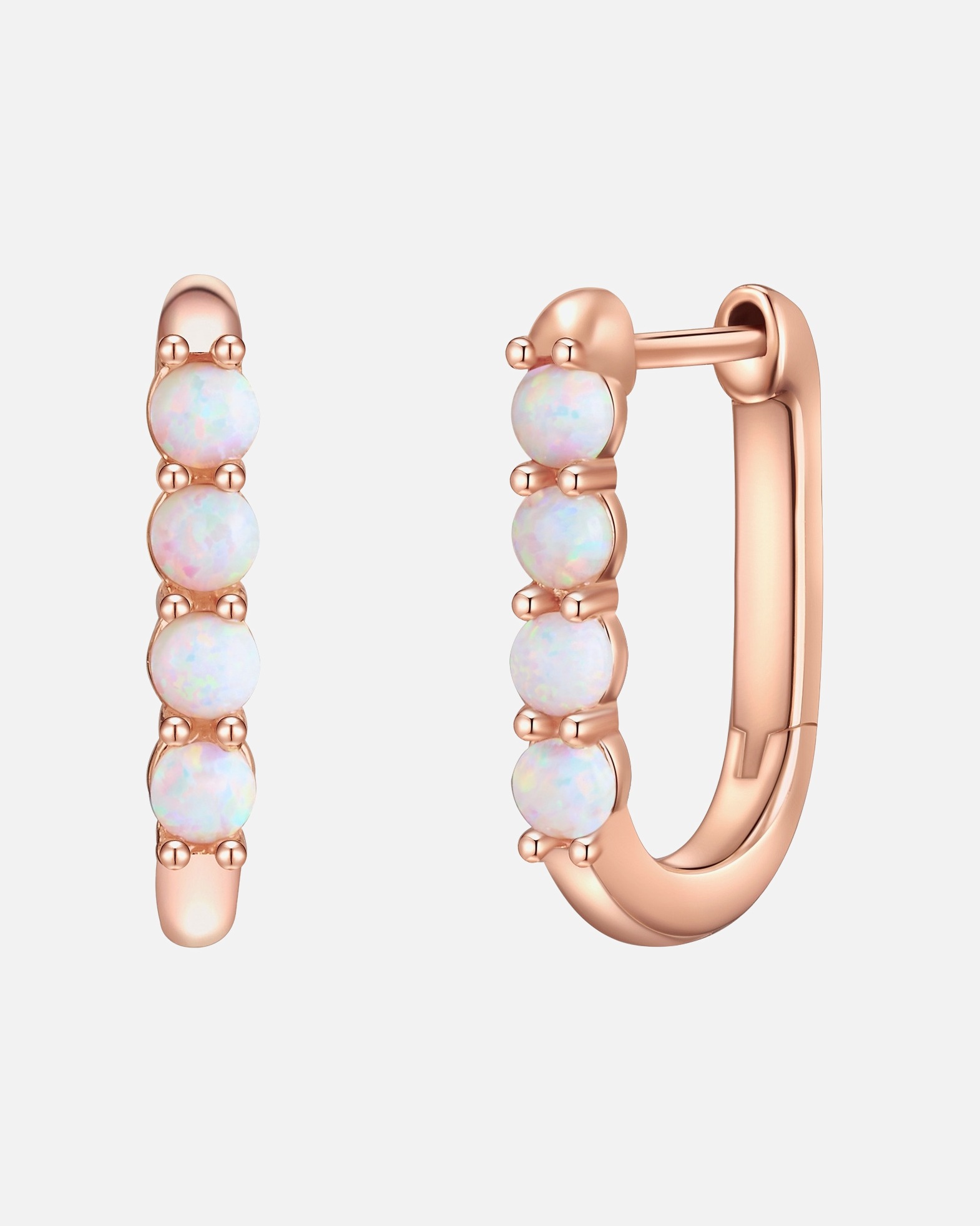 Créoles for FemmeCréoles en argent Argent sterling Opale (synth.) en Or rose19,7 mm