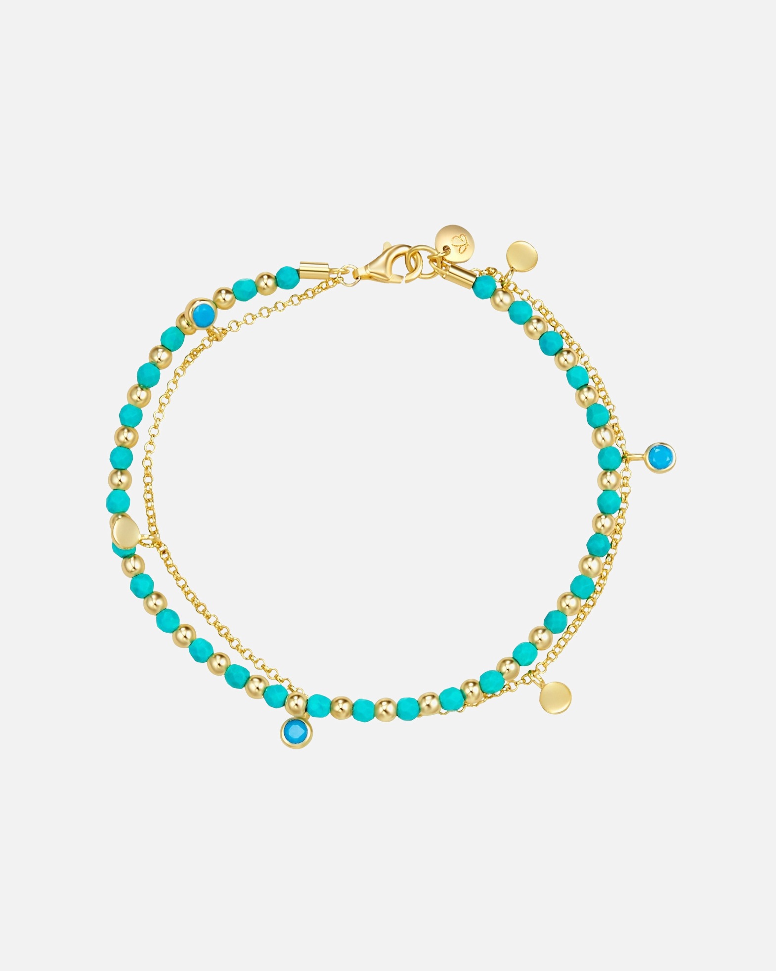 Bracelet for FemmeBracelet en argent Argent sterling Turquoise en Or jaune19,0 cm