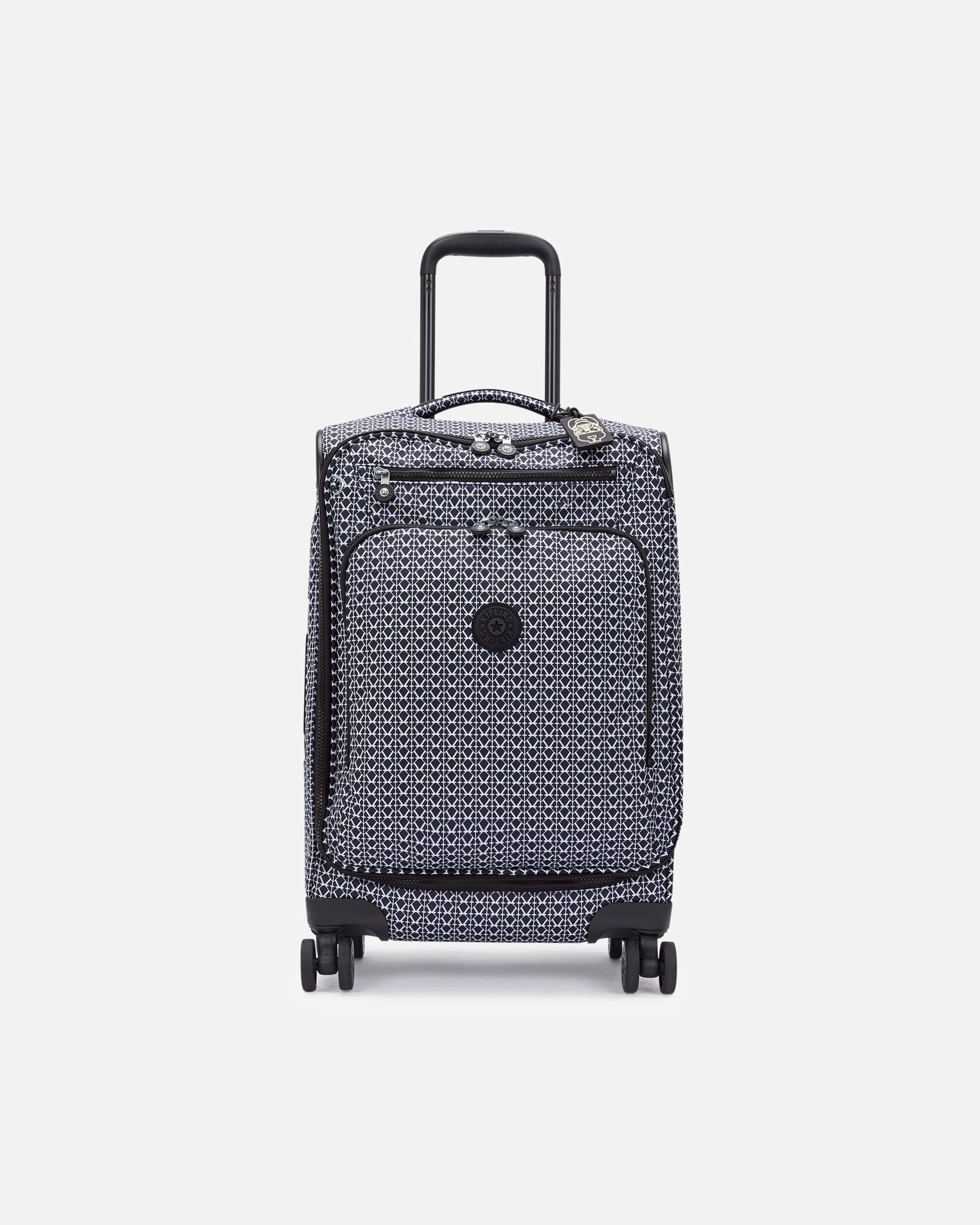 Valise for HommeKiplingBasic Prt New Youri Spin 4 roulettes Trolley de cabine S 55 cmsignature print