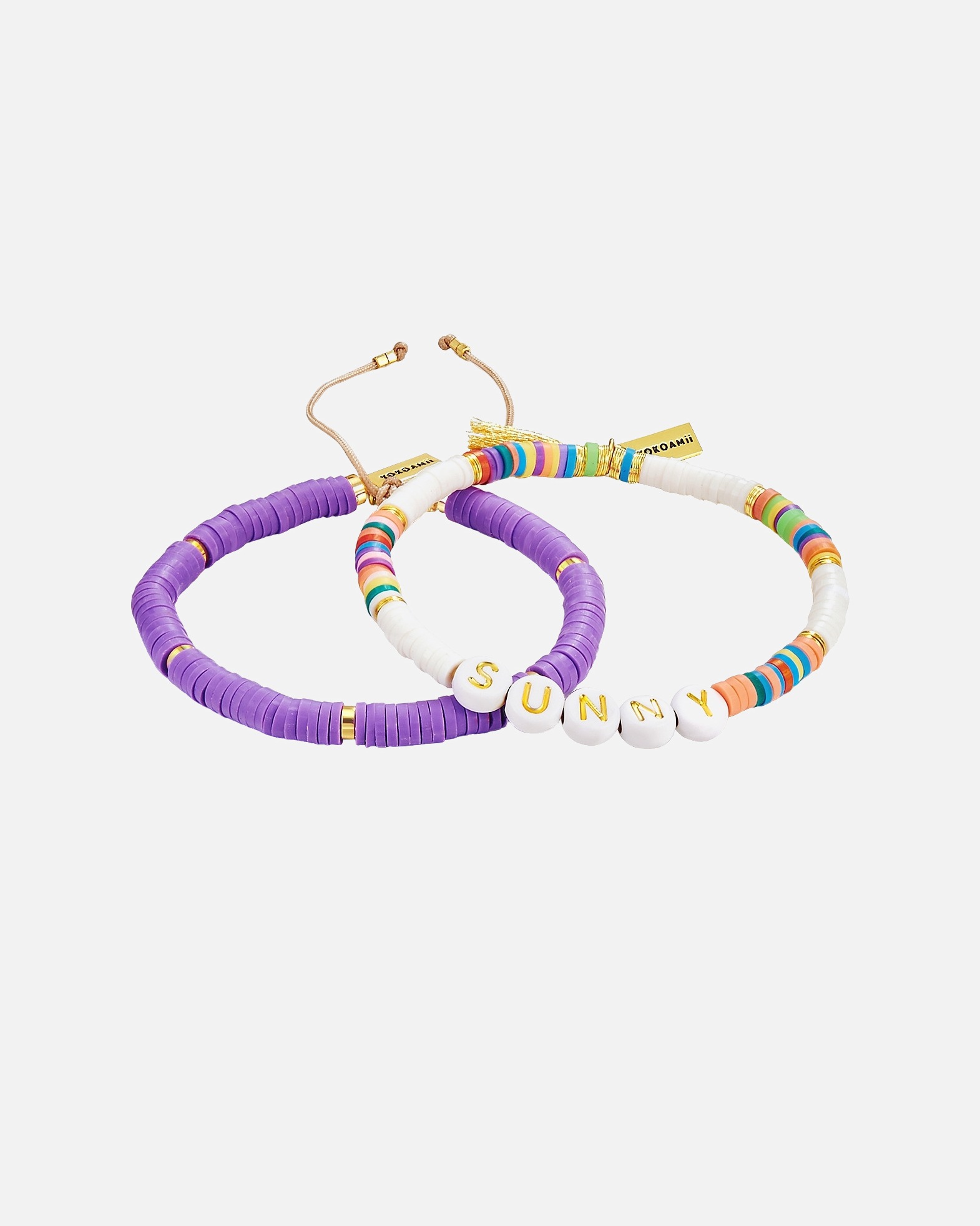 Bracelet for FemmeBracelet tendance Sunny Perles heishi Perles heishi en Lilas16,0 - 22,0 cm, flexibel einstellbar