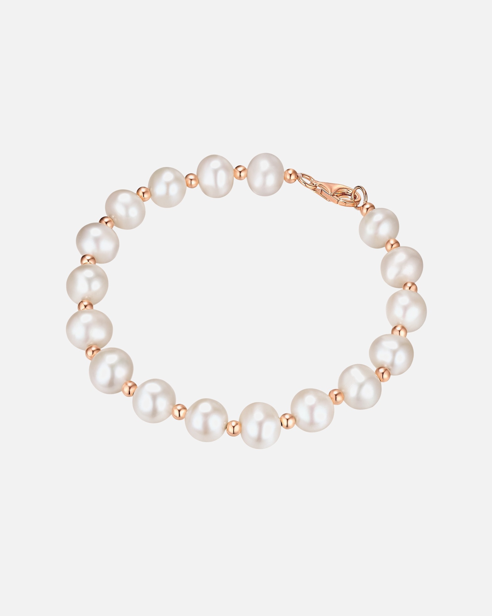 Bracelet for FemmeBracelet Argent sterling Perle de culture d'eau douce en Or rose19,0 cm