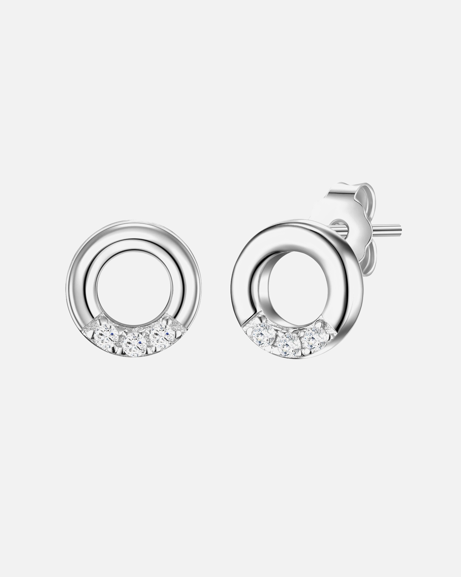 Boucle d'oreilles for FemmePuces d'oreilles en argent Argent sterling Oxyde de zirconium (CZ) en Argent6,8 mm