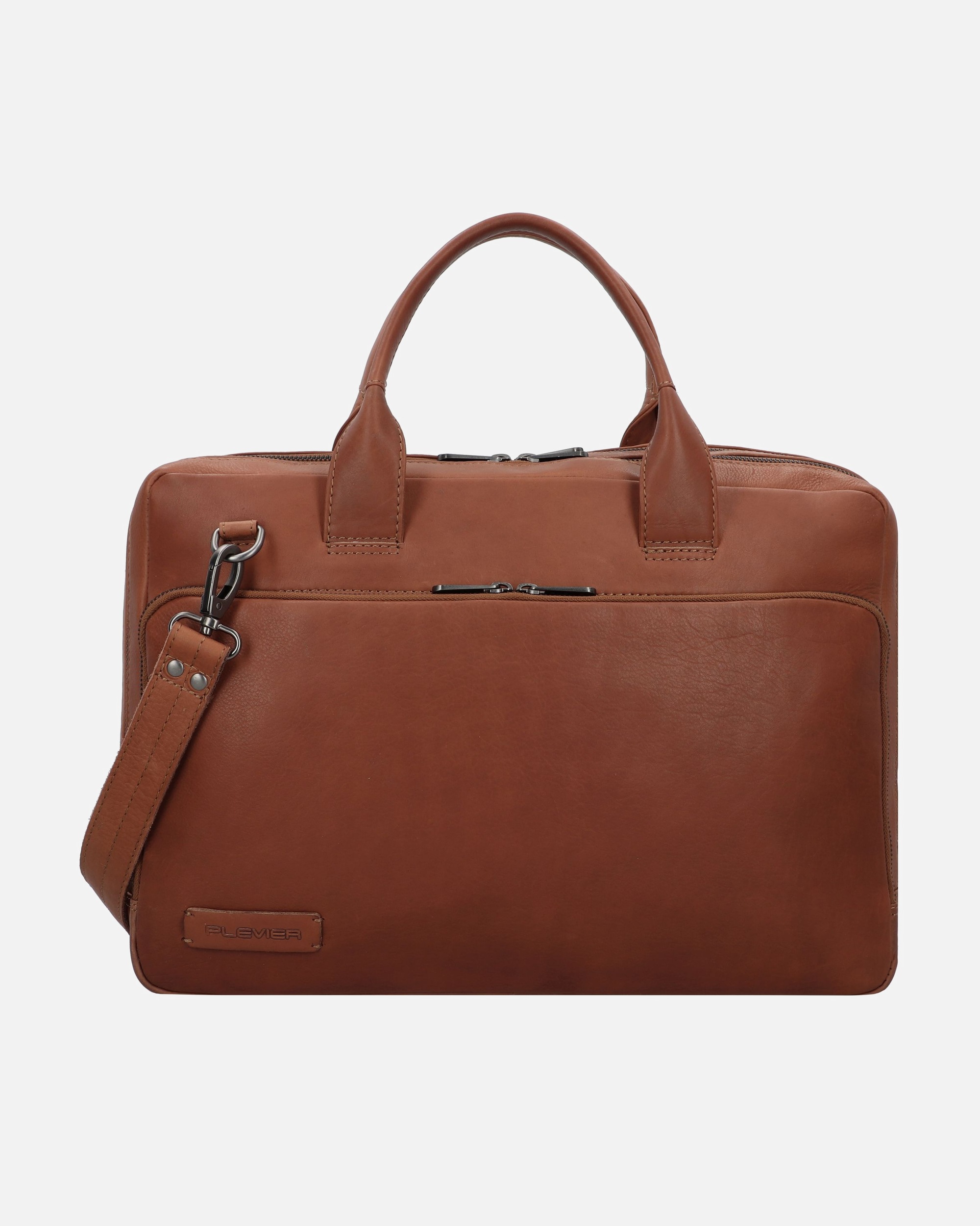 Laptoptasche für Männlich Plevier Structure Petronas Aktentasche Leder 40 cm Laptopfach cognac