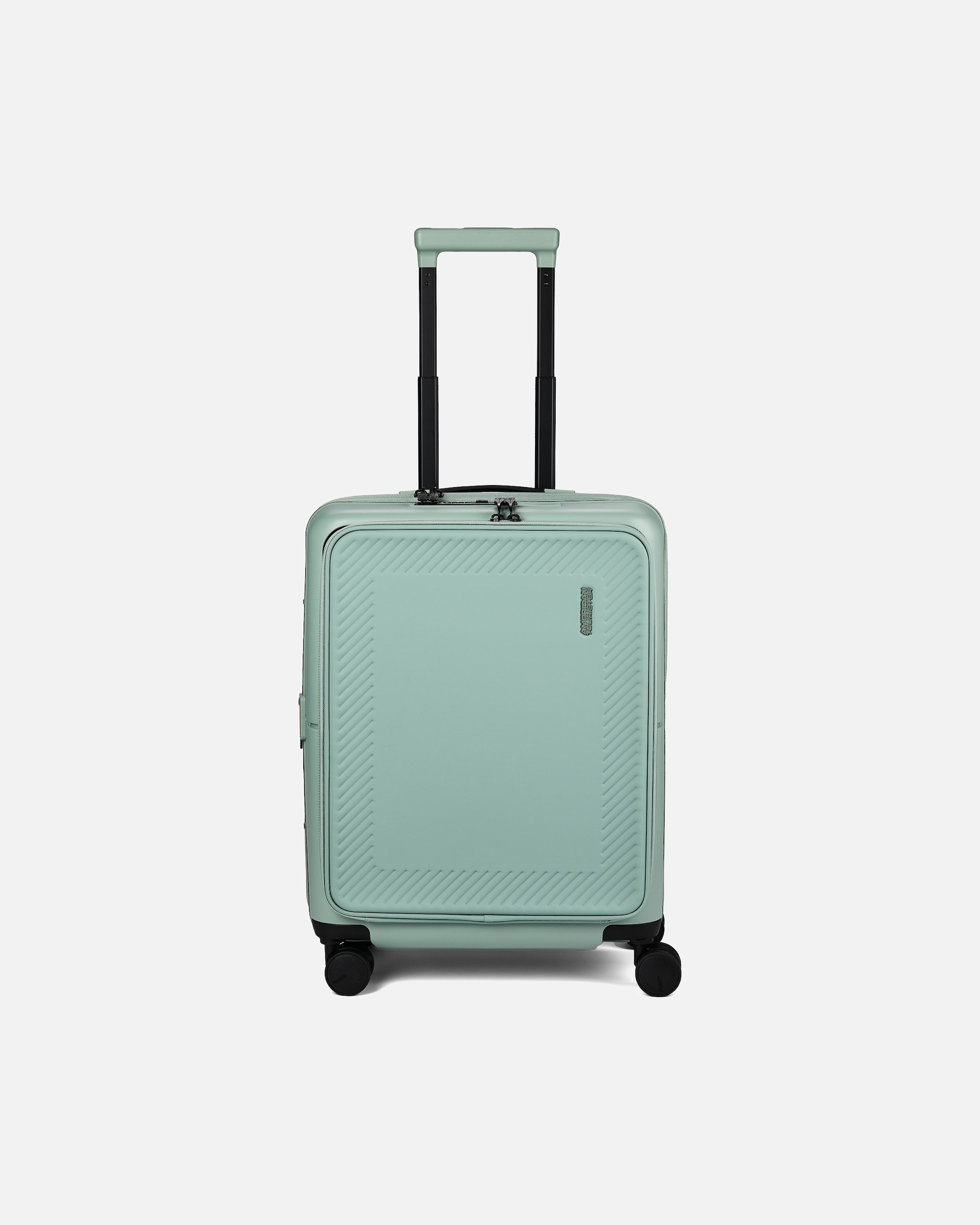Handgepäckkoffer für Männlich American Tourister Dashpop 4 Rollen Kabinentrolley 55 cm mit Dehnfalte iceberg green