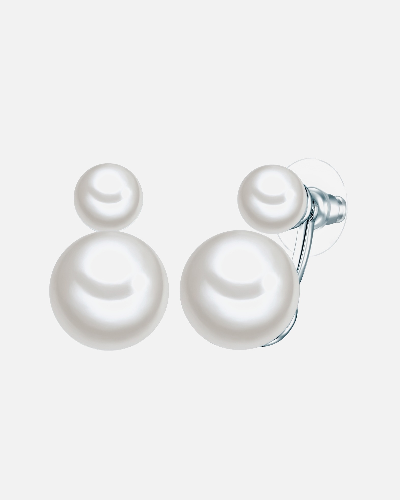 Boucle d'oreilles for FemmePuce d'oreille en perle Perles organiques Perles organiques en Blanc23,0 mm
