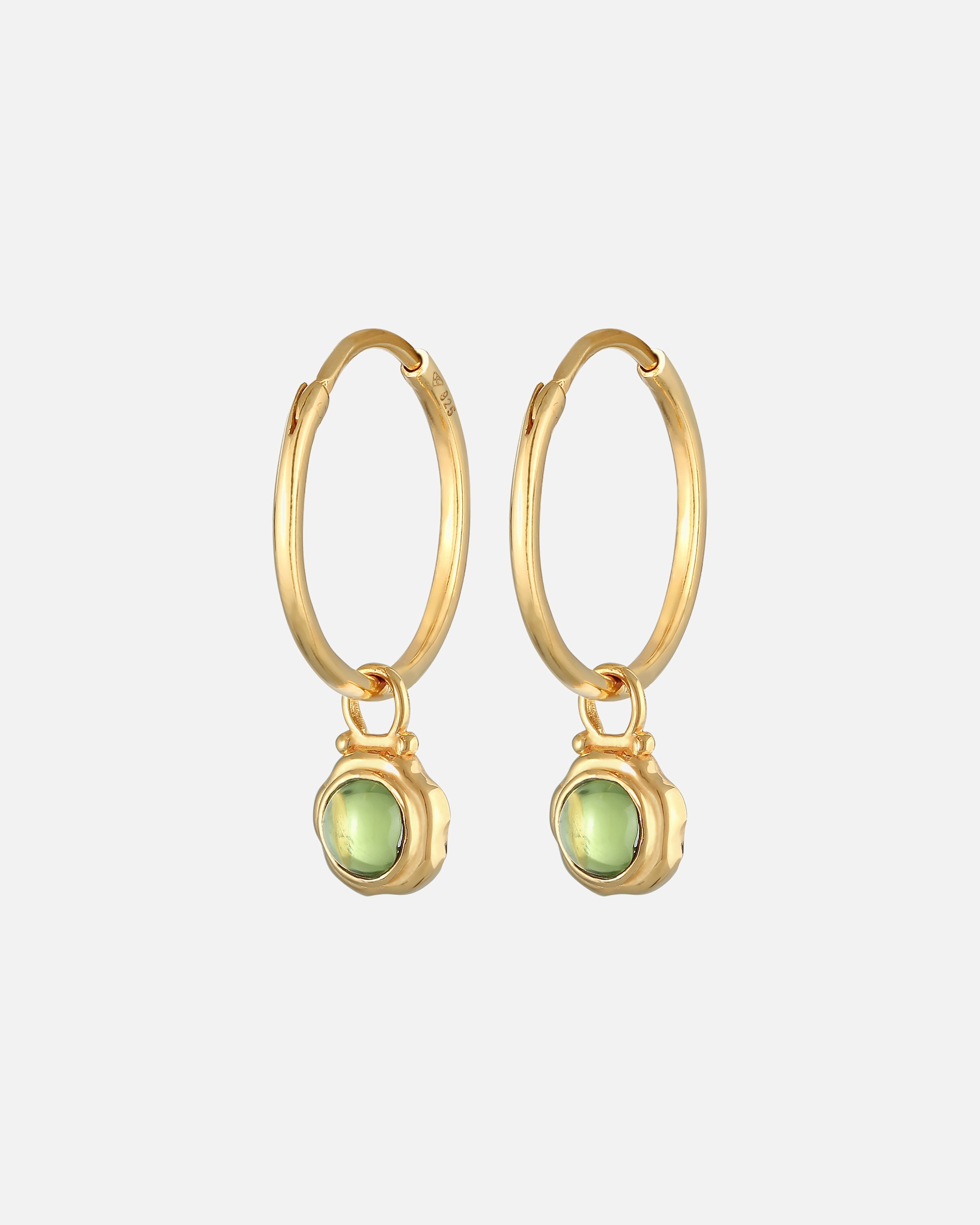 Créoles for FemmeElli PREMIUMPendentif créole pour femme vert avec péridot en argent sterling 925 plaqué orgoldfarben