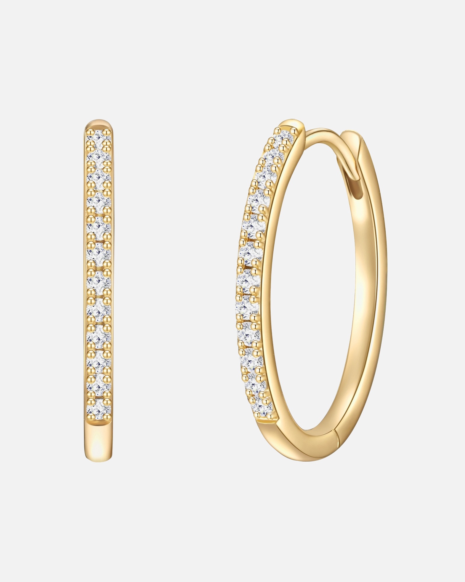 Créoles for FemmeCréoles en argent Argent sterling Oxyde de zirconium (CZ) en Or jaune23,6 mm