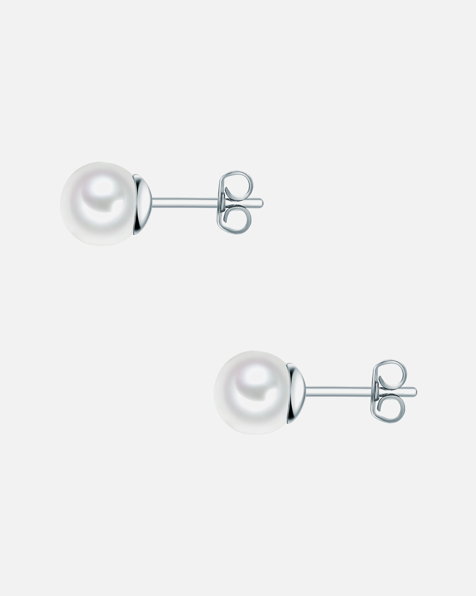 Boucle d'oreilles for FemmeRafaela DonataPuces d'oreilles en argent Perles organiques Perles organiques en Blanc8,0 mm