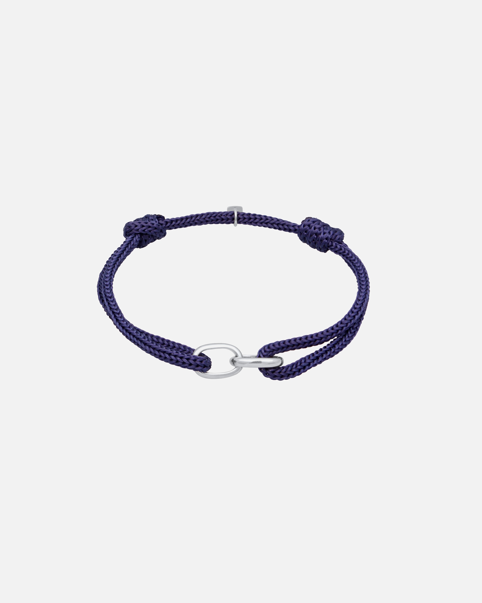 Armband für Männlich KUZZOI Oval Glieder Nylon 925 Sterling Silber Dunkelblau
