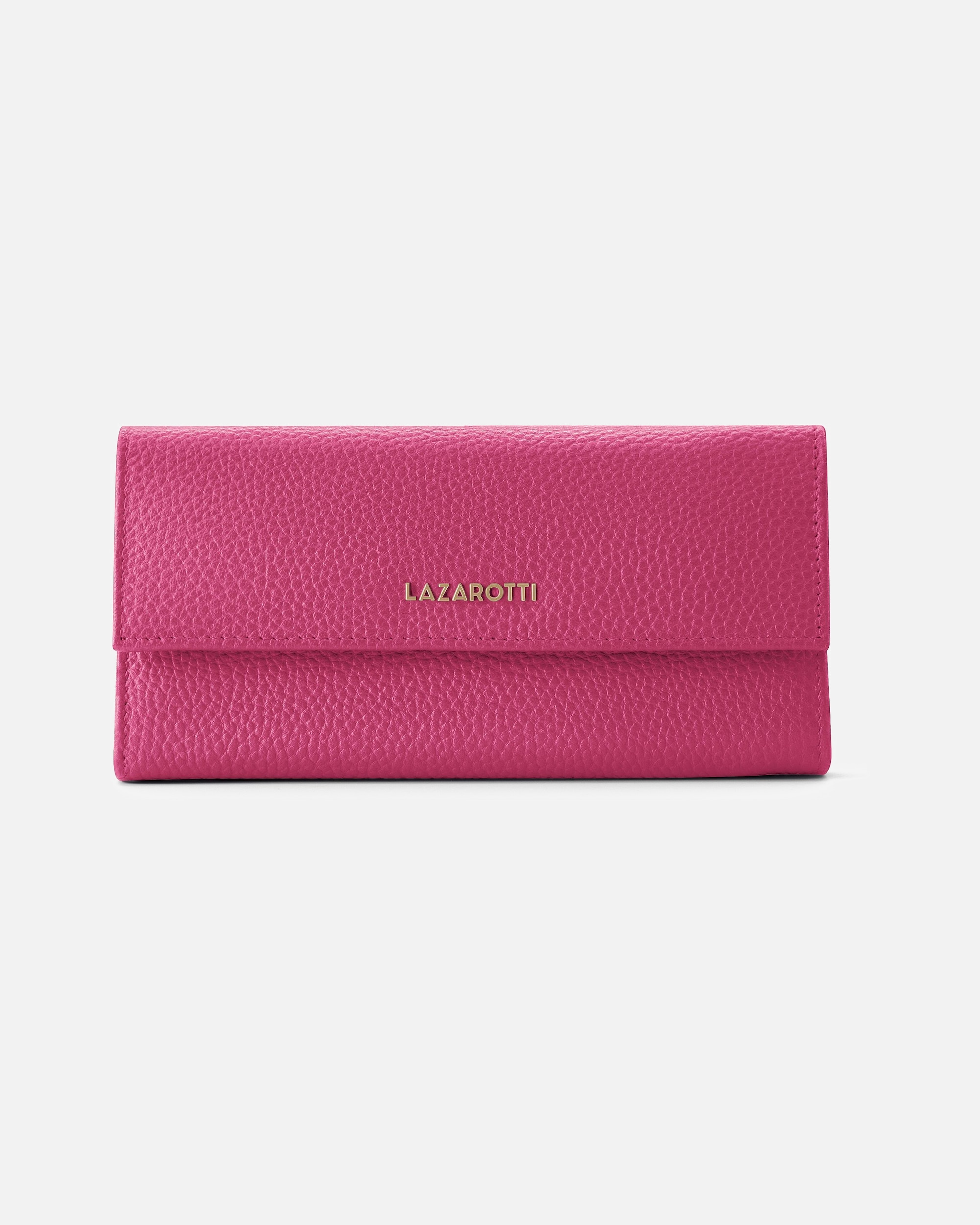 Portemonnaie für Weiblich Lazarotti Bologna Leather Geldbörse Leder 19 cm hot pink