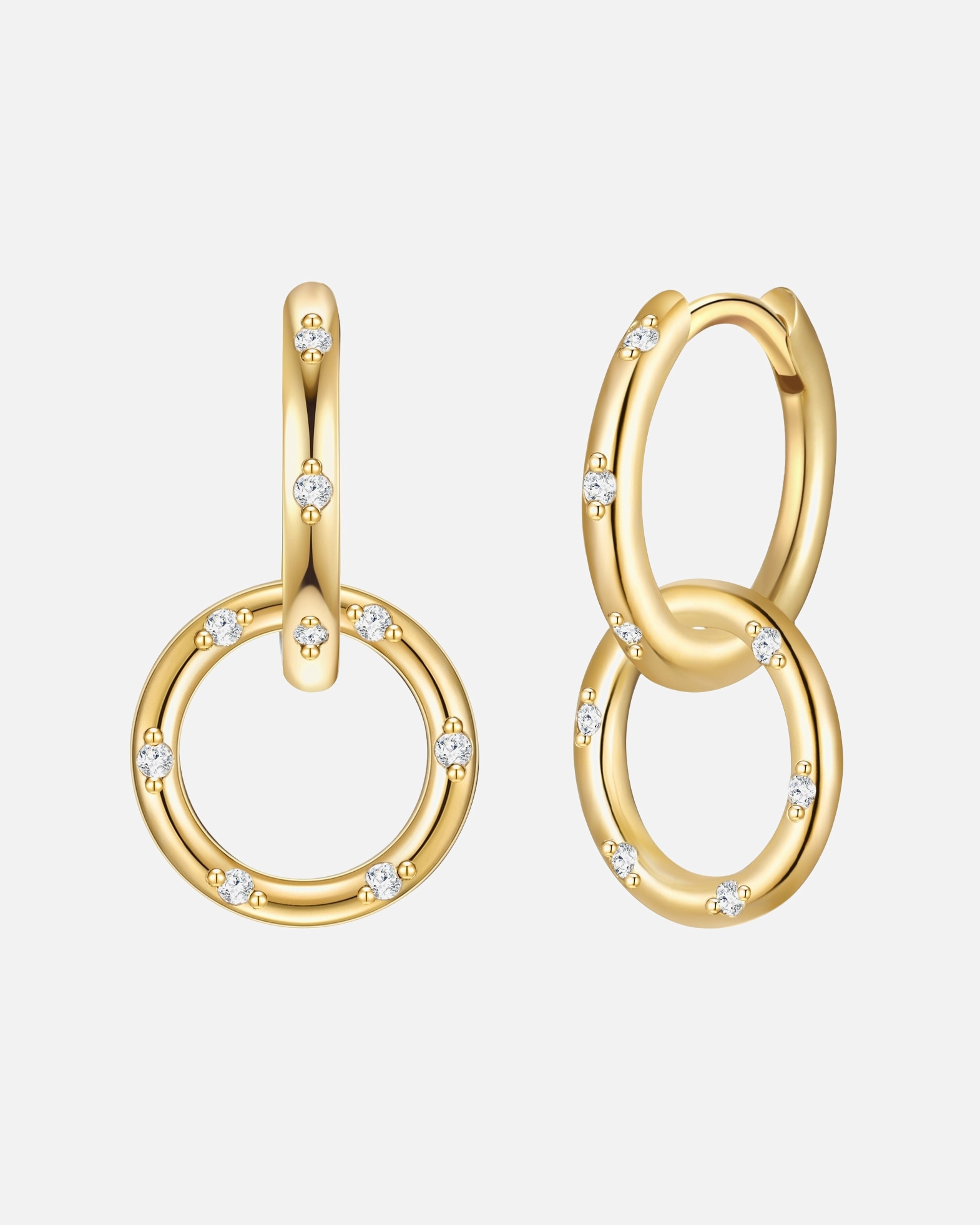 Boucle d'oreilles for FemmeGlanzstücke MünchenCréoles en argent Argent sterling Oxyde de zirconium (CZ) en Or jaune17,6 mm