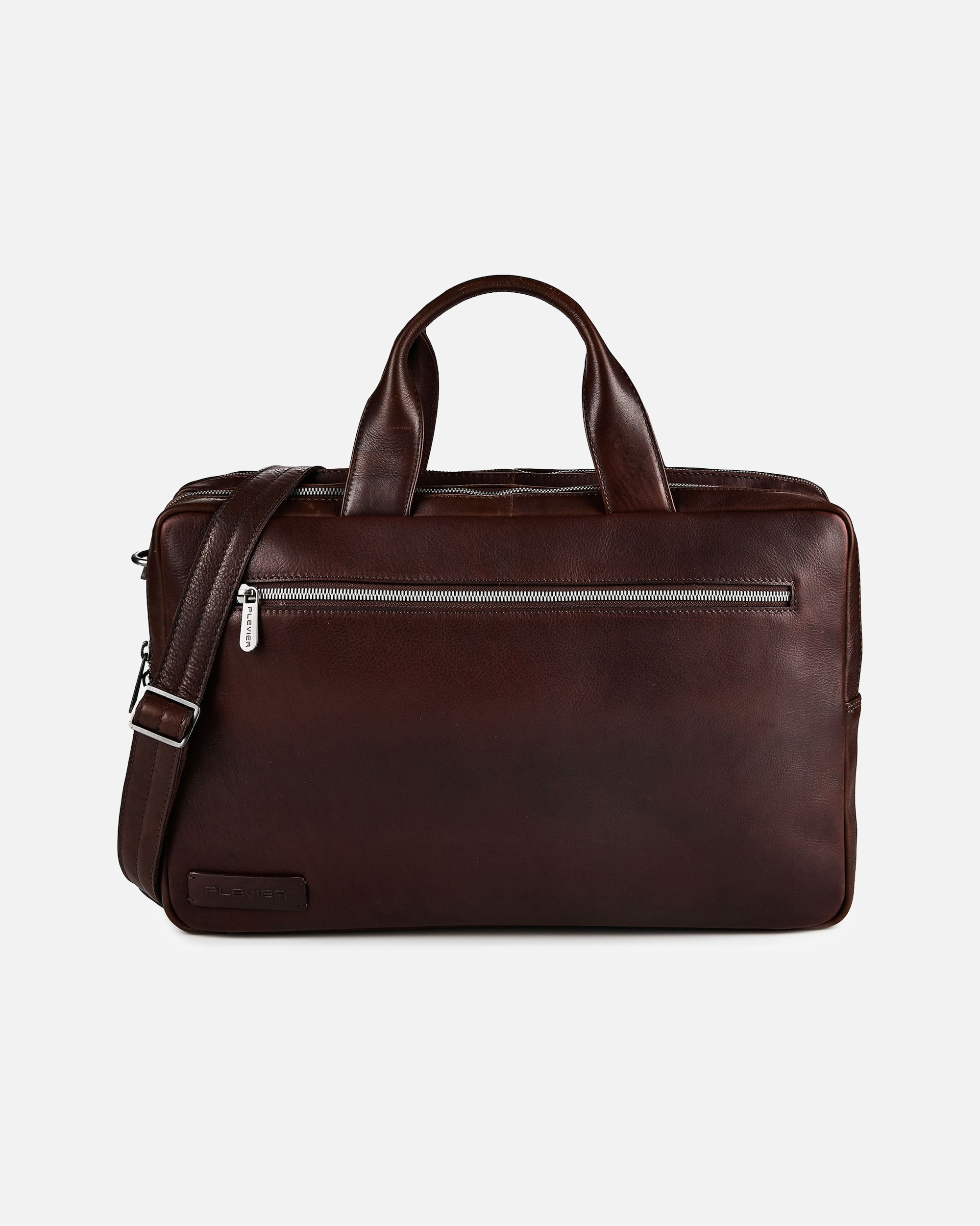 Laptoptasche für Weiblich Plevier Jimmy Aktentasche Leder 31 cm Laptopfach braun