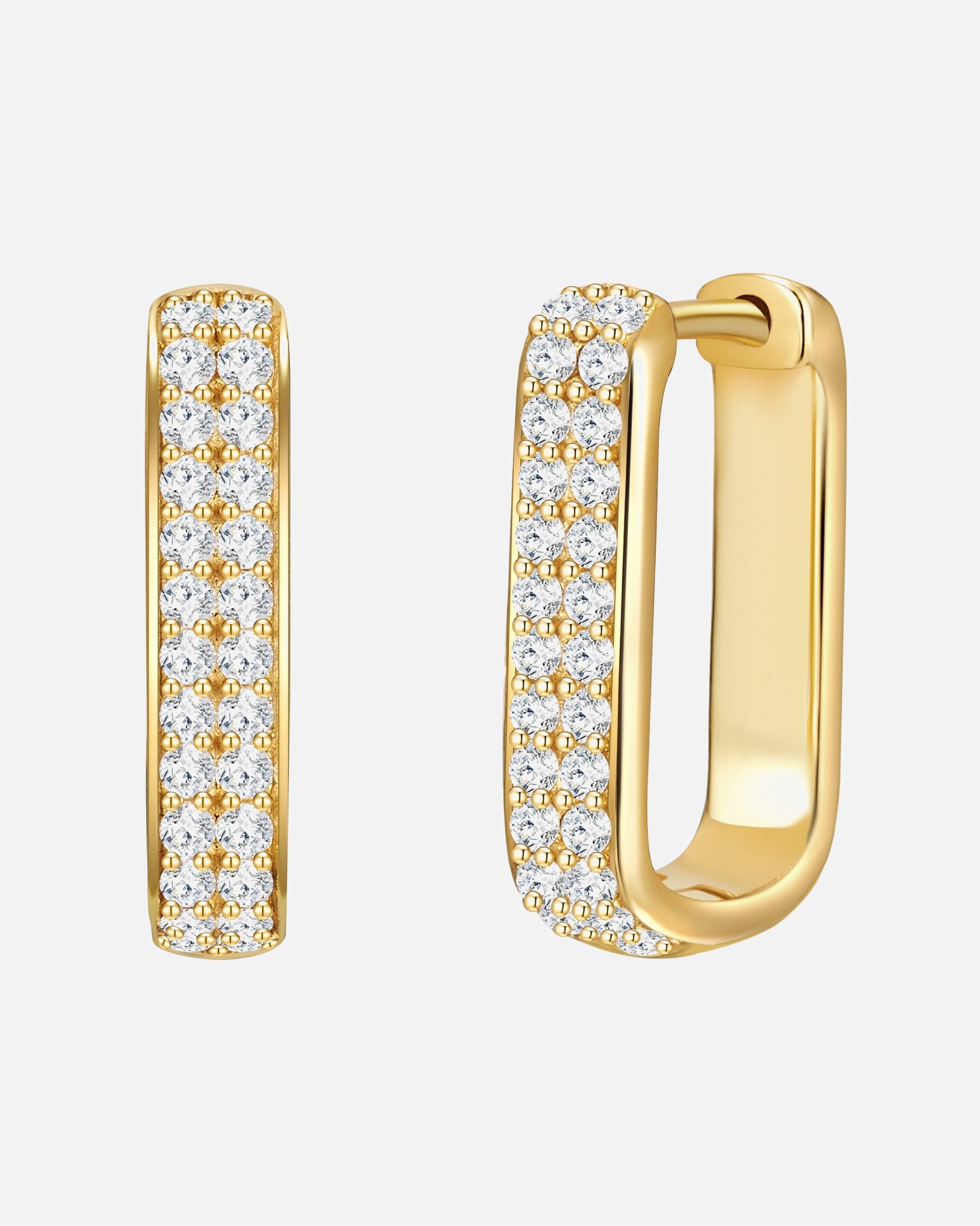 Créoles for FemmeCréoles en argent Argent sterling Oxyde de zirconium (CZ) en Or jaune15,1 mm