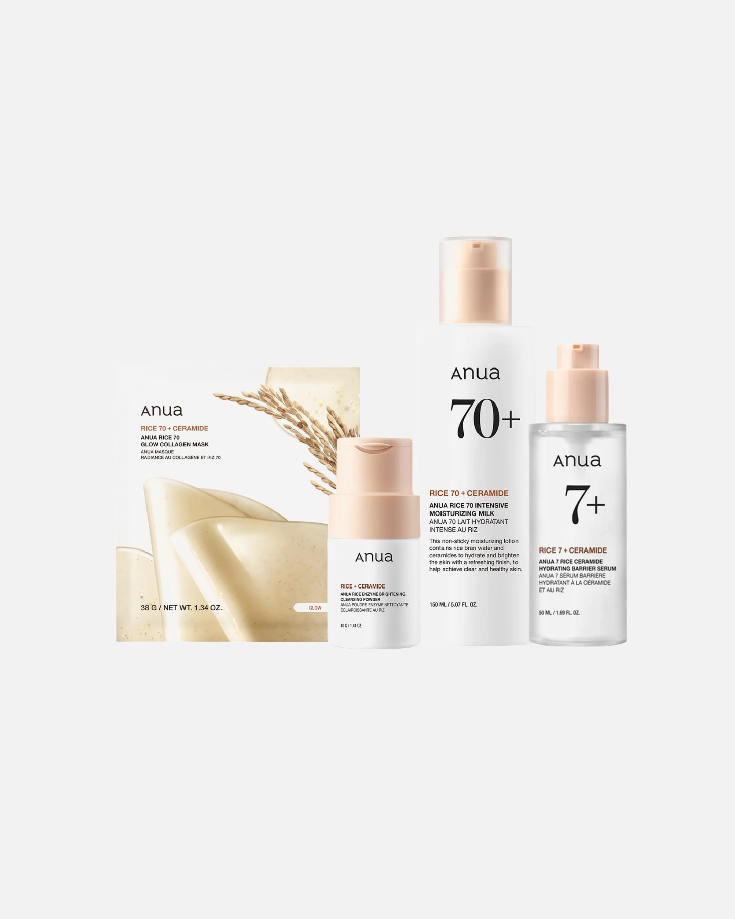 Gesichtspflegeset für Unisex Anua Rice 70 Glow Set 1 Stück