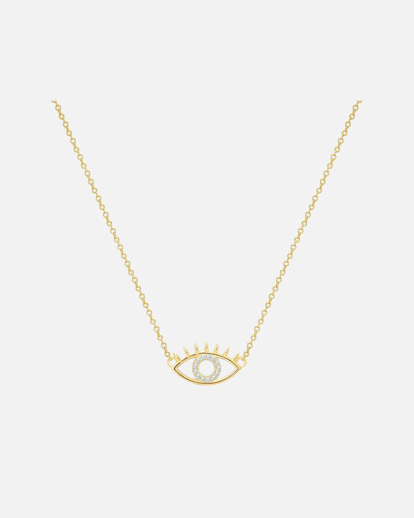 Collier for FemmeChaîne Œil omniscient en Argent sterling en Or jaune40,0 cm Basiskette + 5,0 cm Verlängerung