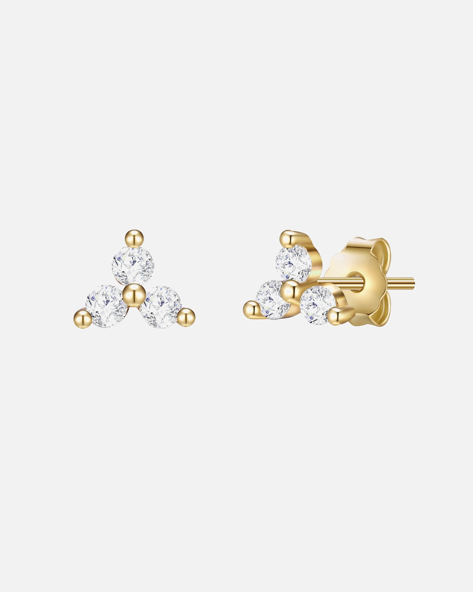 Boucle d'oreilles for FemmeGlanzstücke MünchenPuces d'oreilles en argent Argent sterling Oxyde de zirconium (CZ) en Or jaune4,4 mm
