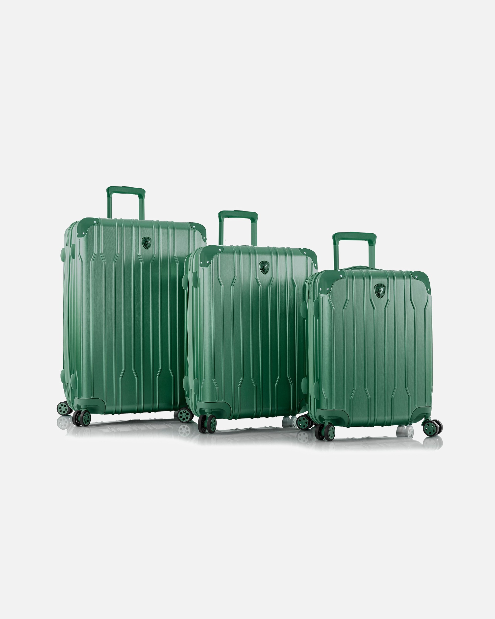 Koffer für Männlich Heys Xtrak 4 Rollen Kofferset 3-teilig mit Dehnfalte midnight green