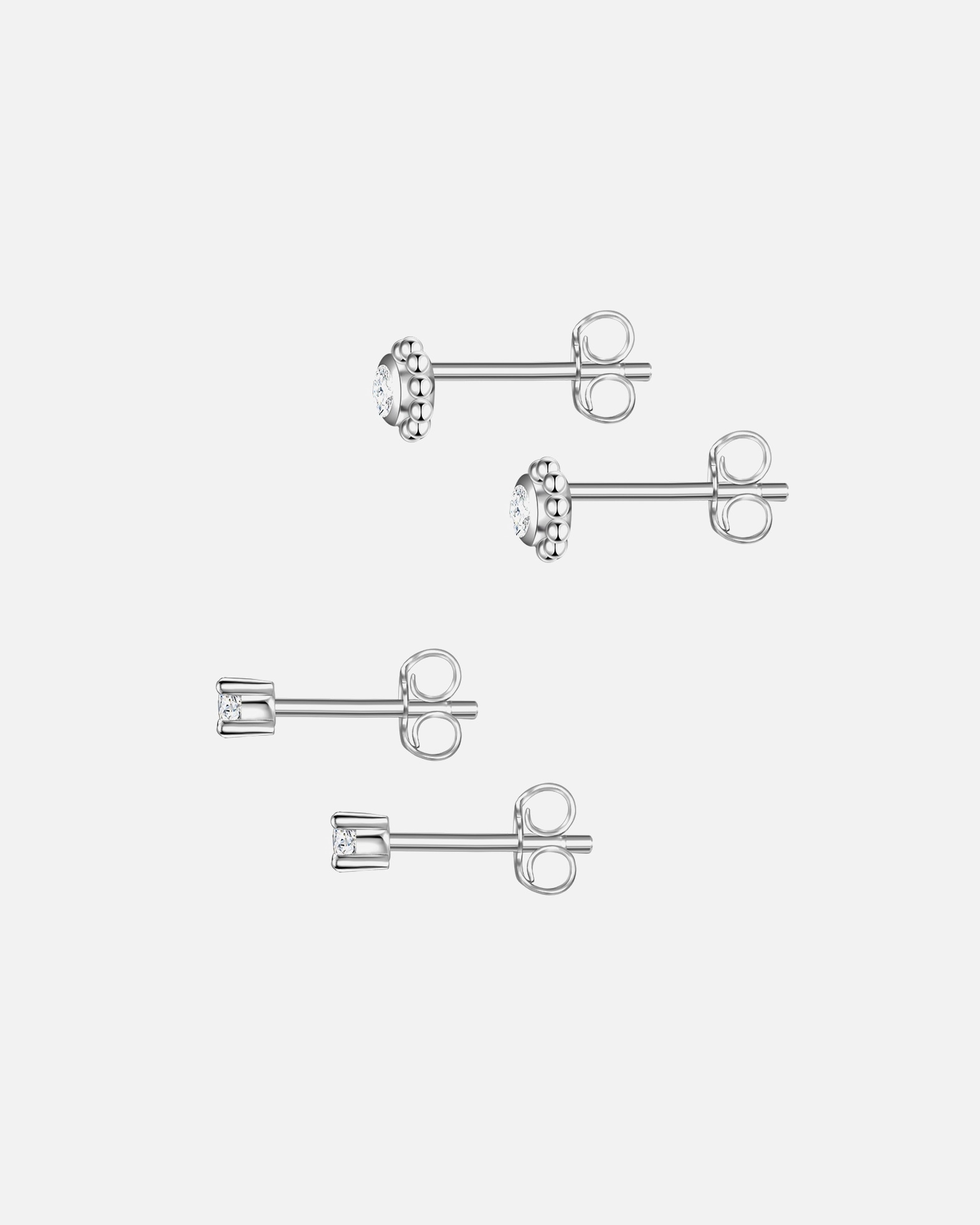 Boucle d'oreilles for FemmeGlanzstücke MünchenPuces d'oreilles en argent Fleur Argent sterling Oxyde de zirconium (CZ) en Argent2,5/4,3 mm